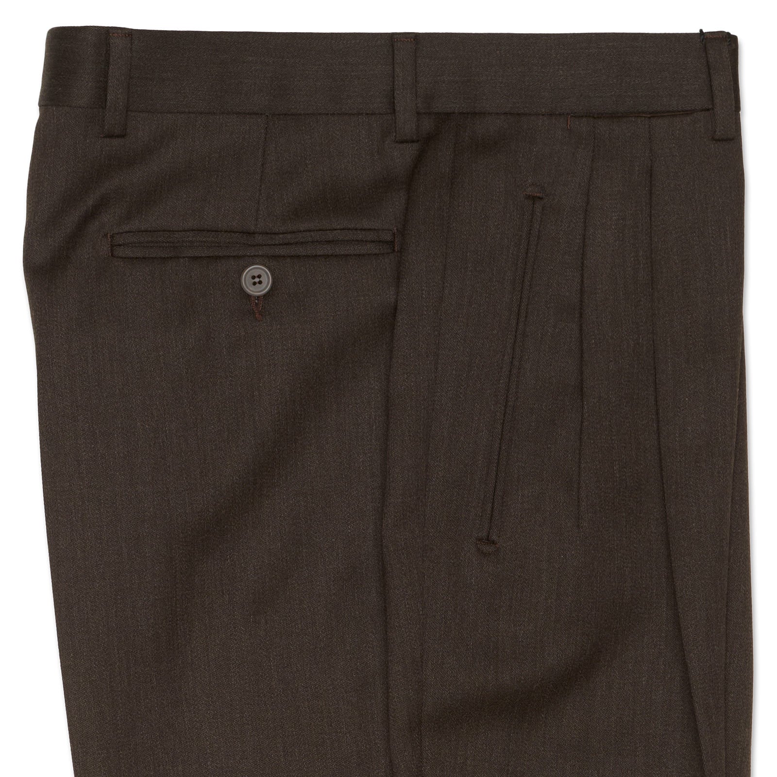 VANNUCCI MILANO Brown Wool Dress Pants EU 46 NEW US 30