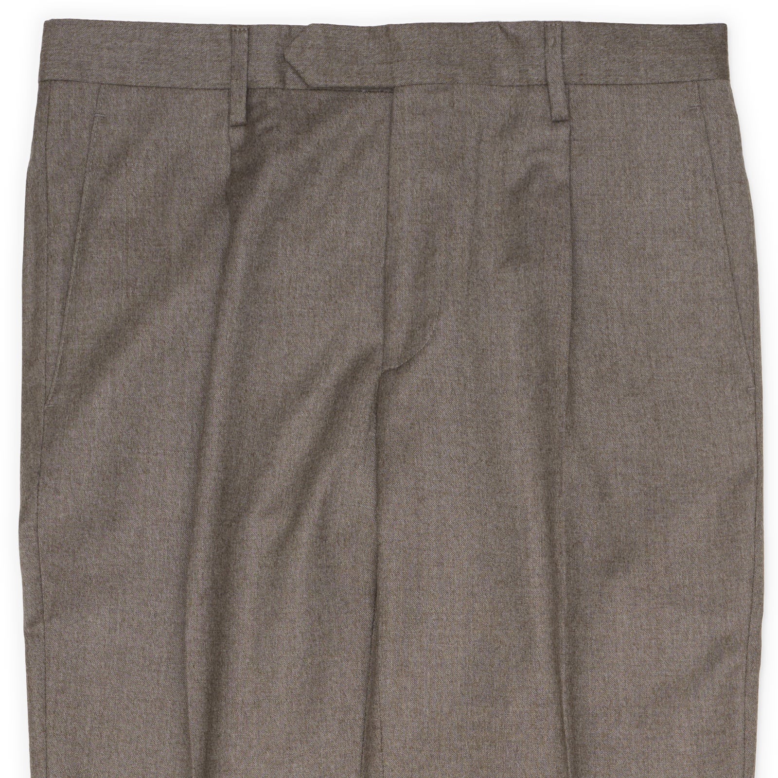 VANNUCCI MILANO Handmade Taupe Stretch Flannel Dress Pants EU 46 NEW US 30