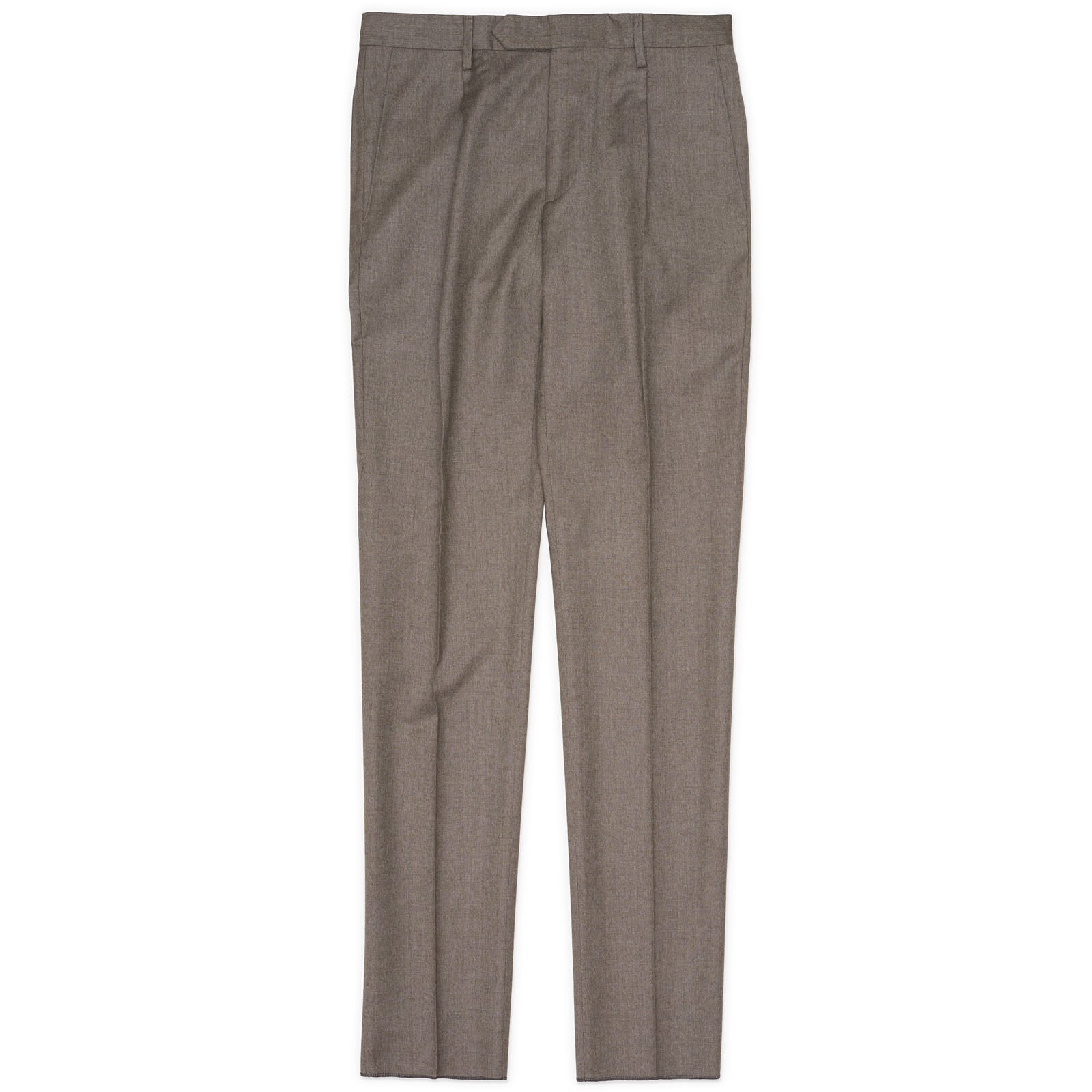 VANNUCCI MILANO Handmade Taupe Stretch Flannel Dress Pants EU 46 NEW US 30