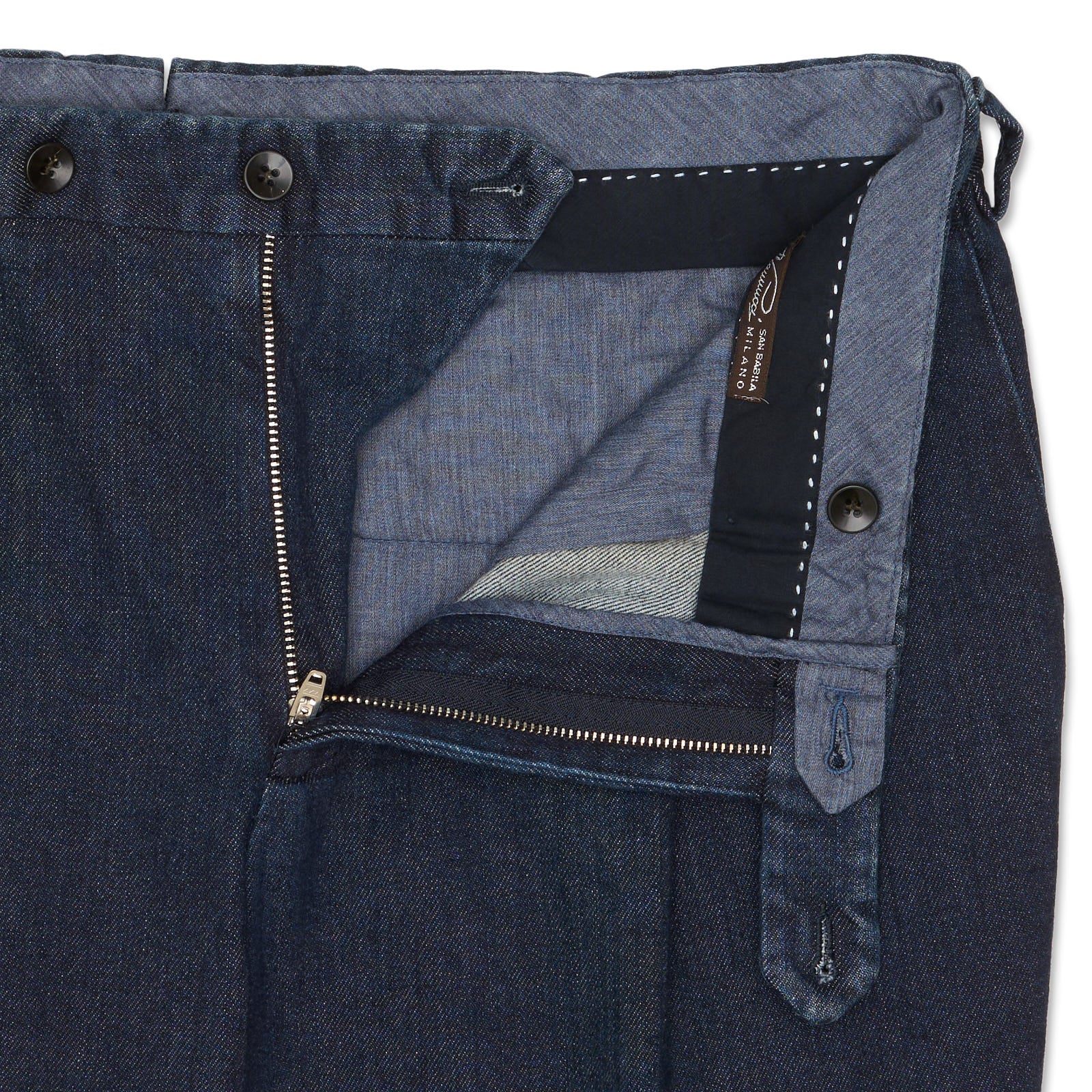 VANNUCCI MILANO Dark Blue Cotton Cashmere Denim Pants NEW