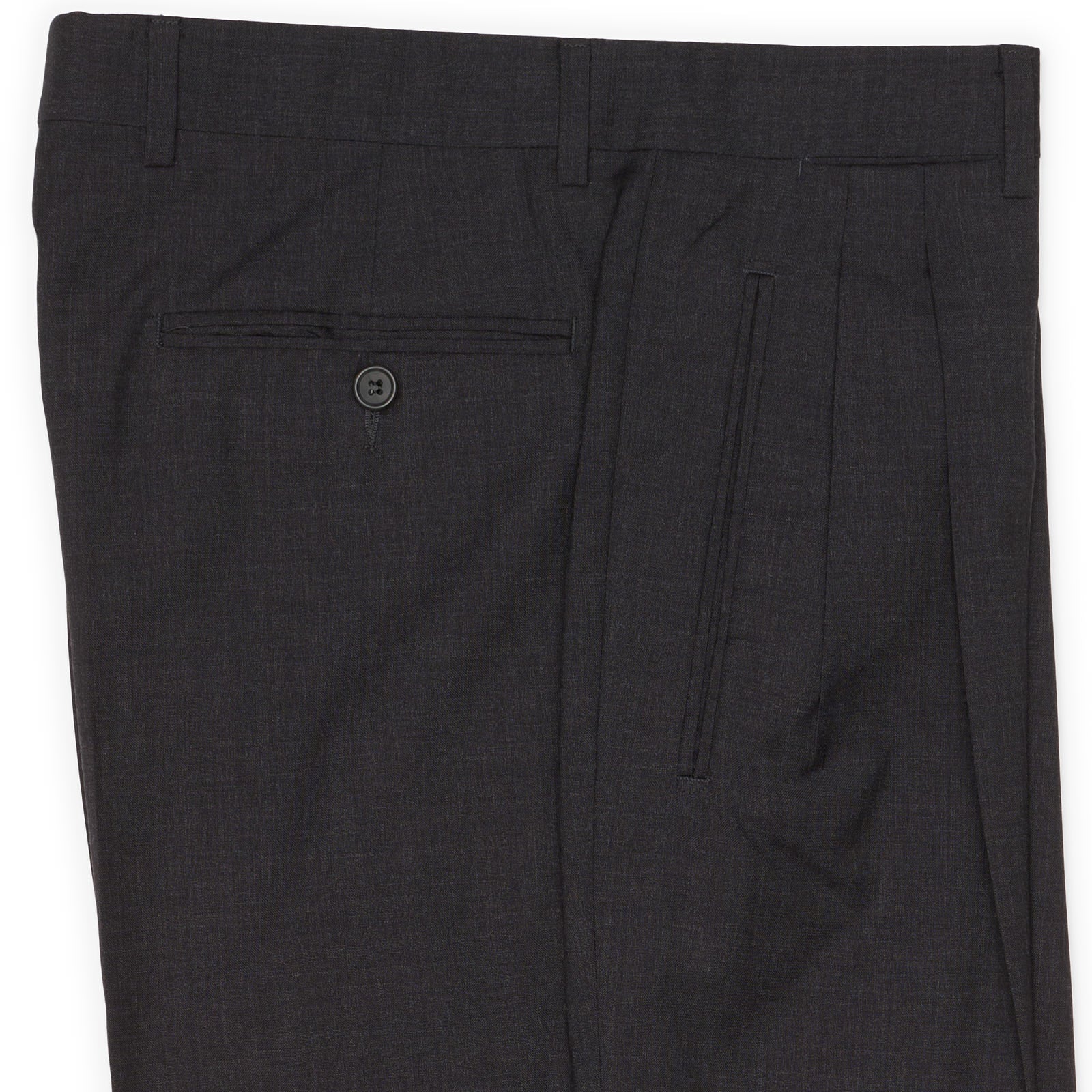 VANNUCCI MILANO Charcoal Gray Tasmanian Wool Dress Pants EU 46 NEW US 30