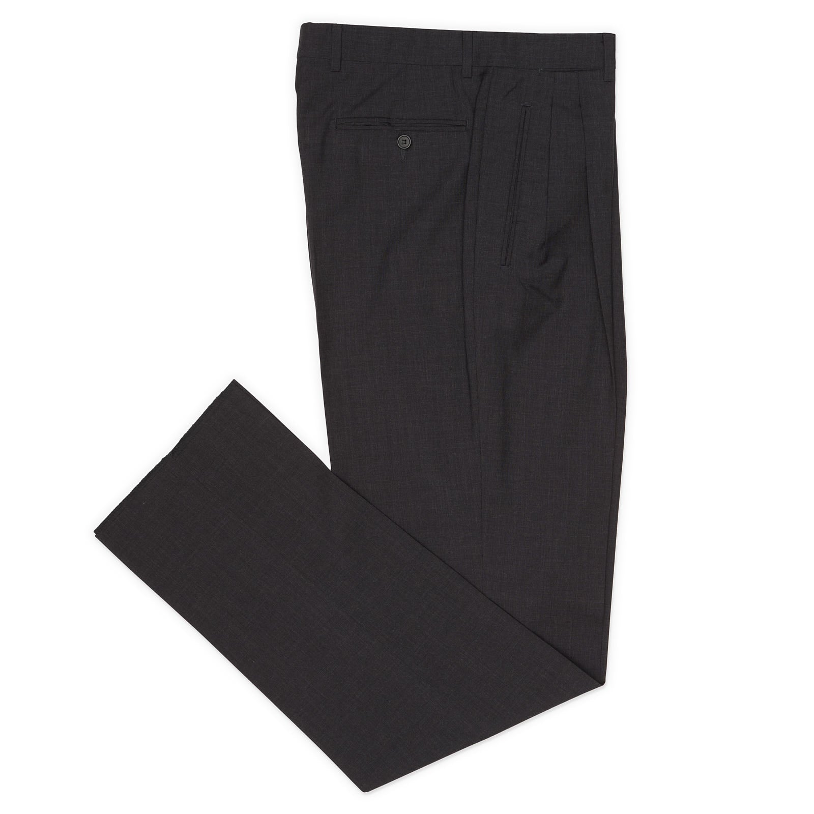 VANNUCCI MILANO Charcoal Gray Tasmanian Wool Dress Pants EU 46 NEW US 30