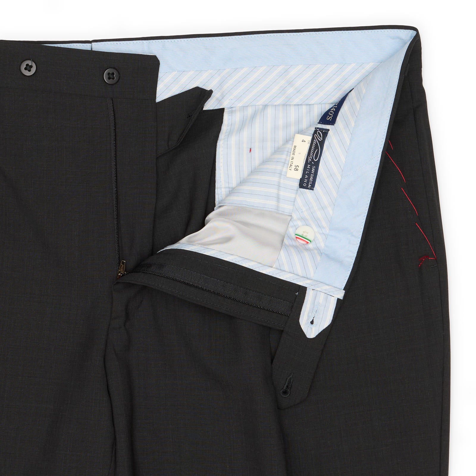 VANNUCCI MILANO Charcoal Gray Super 140'S Dress Pants EU 58 NEW US 42