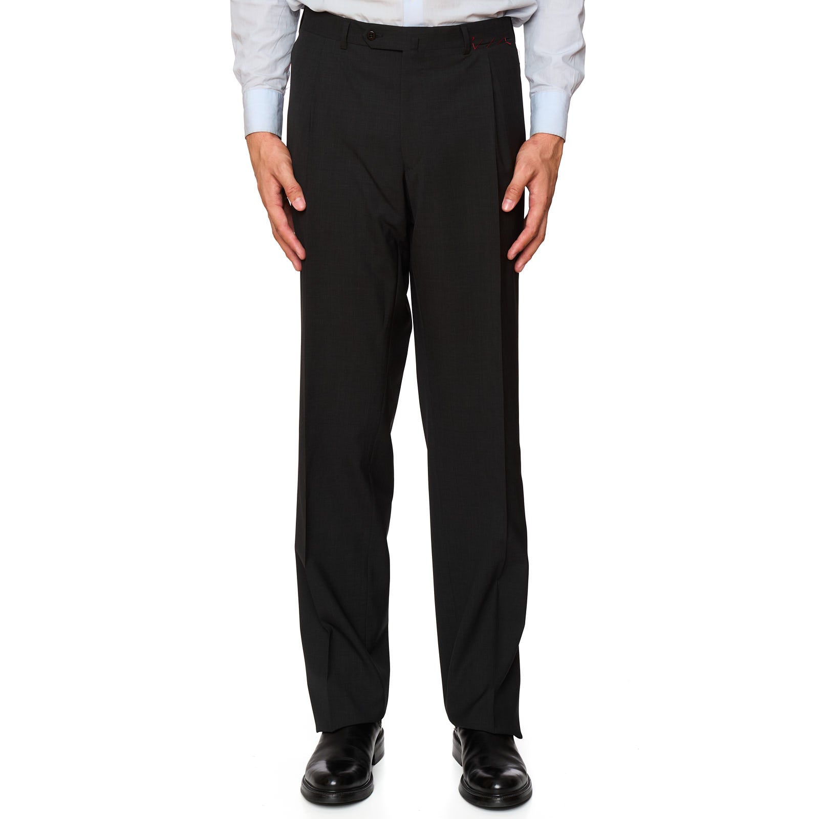 VANNUCCI MILANO Drak Charcoal Super 140'S Dress Pants EU 56 NEW US 40