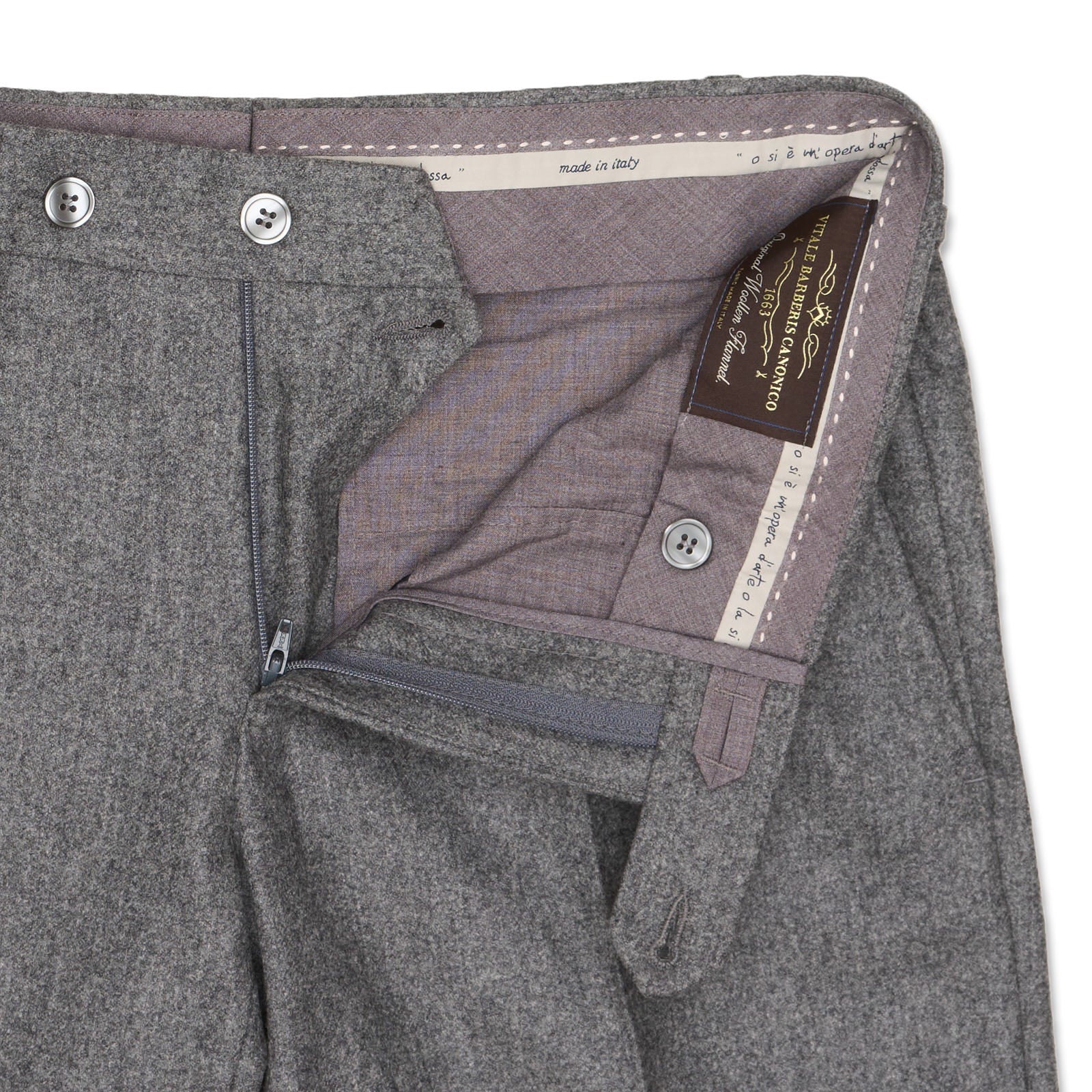 VANNUCCI MILANO VBC Vitale Barberis Gray Flannel Pants EU 46 NEW US 30