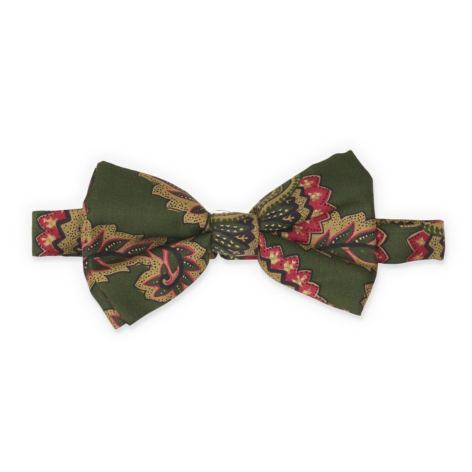 VANNUCCI MILANO Green Abstract Classic Silk Bow Tie NEW