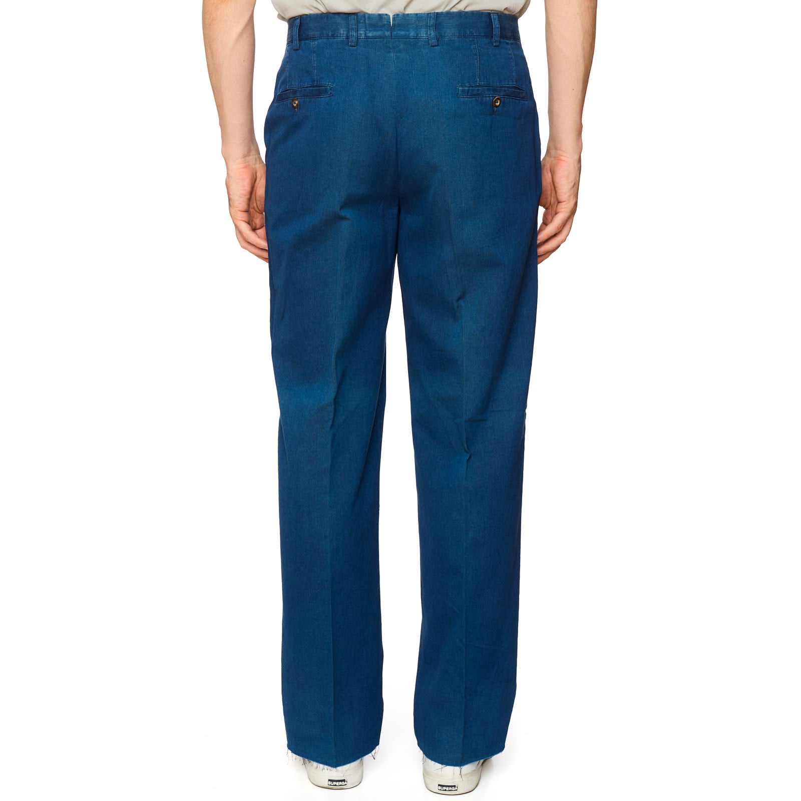 VANNUCCI MILANO Blue Chino Denim Pants EU 52 NEW US 36