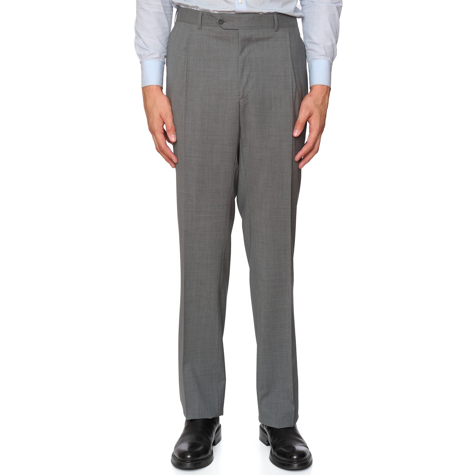 VANNUCCI MILANO Light Gray Super 140'S Dress Pants NEW