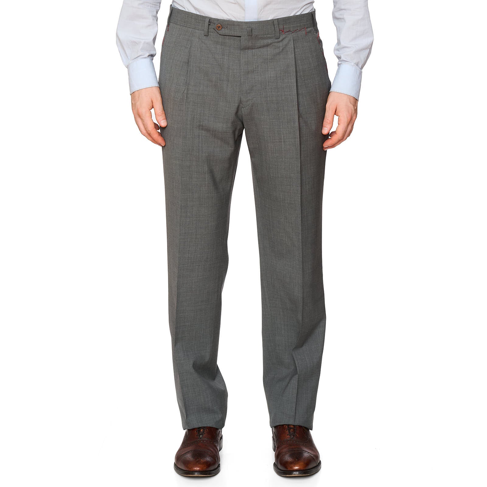 VANNUCCI MILAN Gray Wool Dress Pants EU 50 NEW US 34