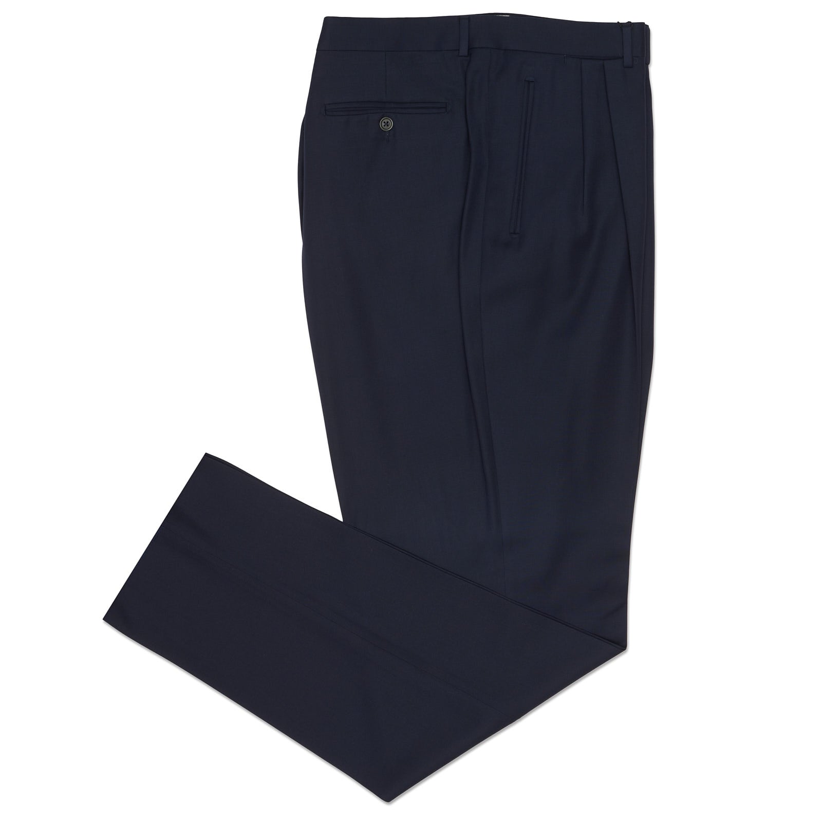 VANNUCCI MILANO Navy Blue Super 130s Wool Dress Pants EU 60 NEW US 44