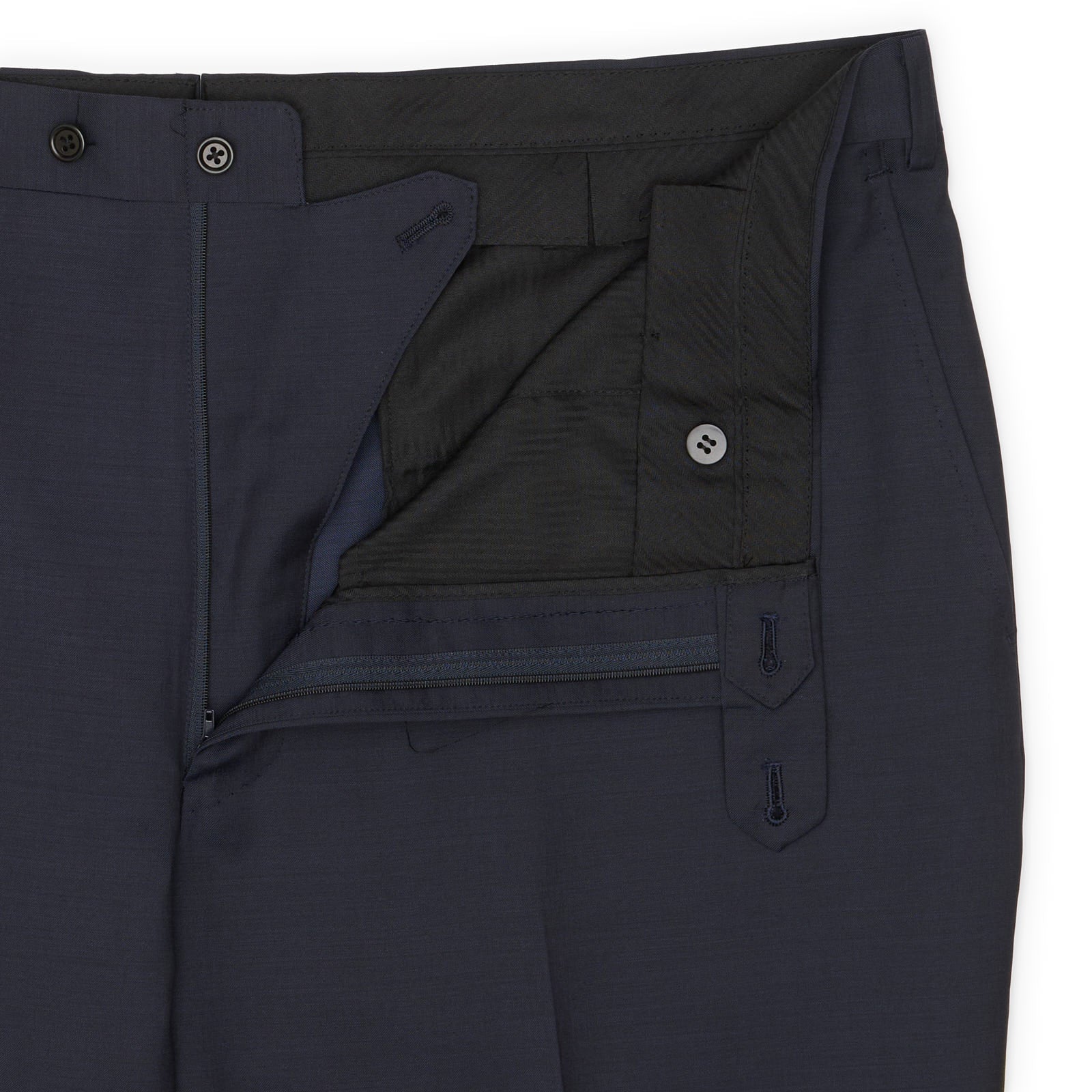 VANNUCCI MILANO Handmade Navy Blue Wool Twill Dress Pants EU 58 NEW US 42