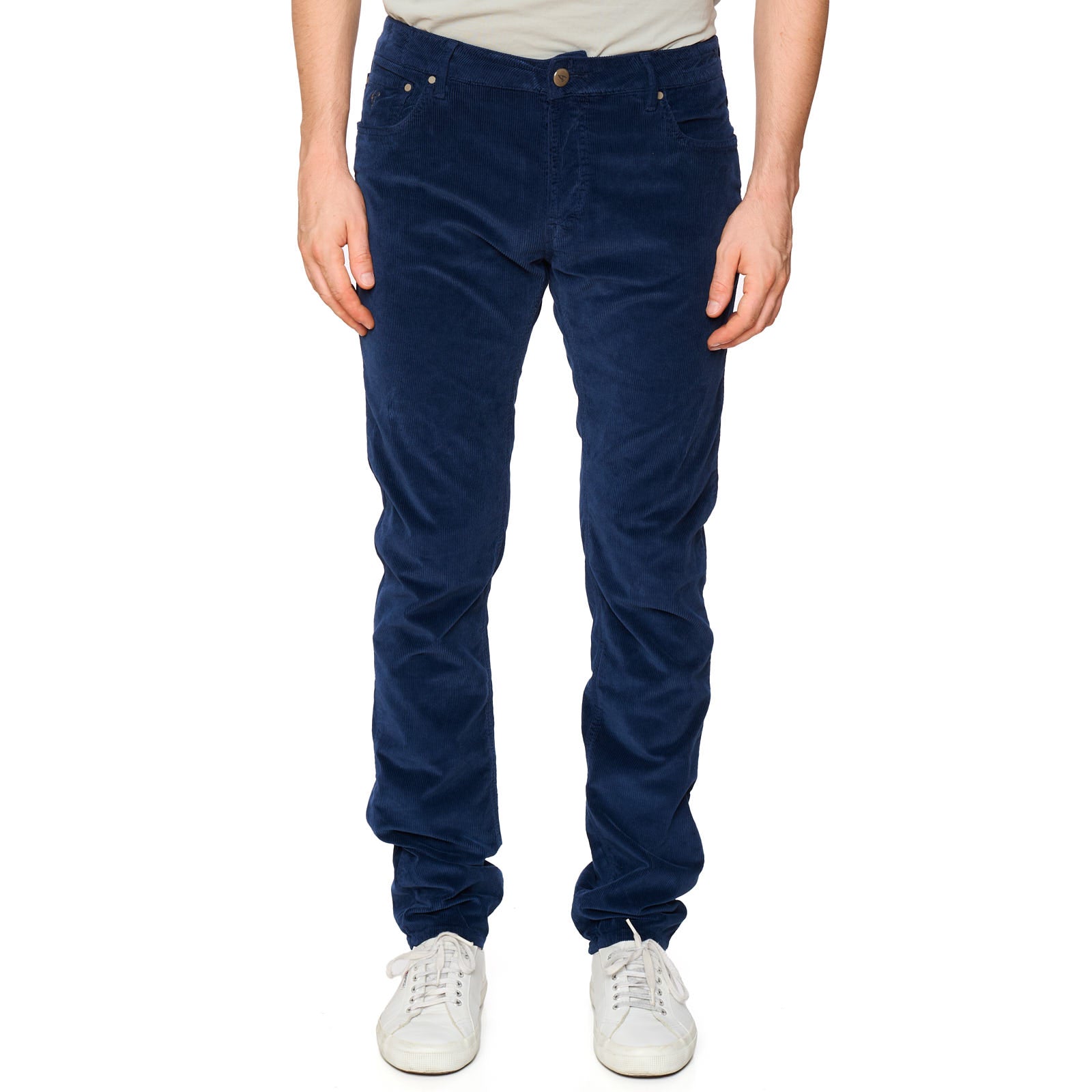 HANDPICKED Blue "RAVELLO" Stretch Corduroy Jeans NEW Slim Fit