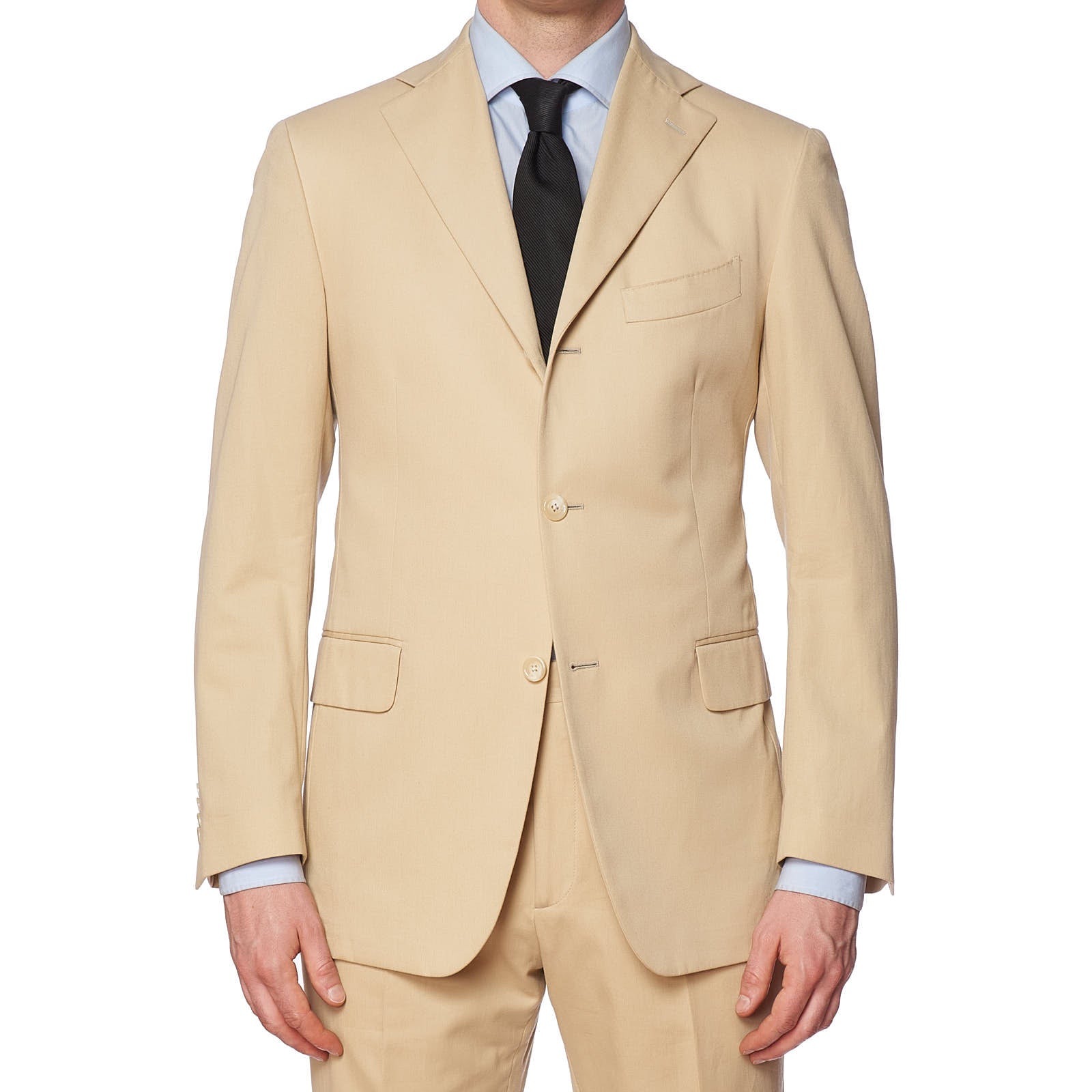 VANNUCCI Milano Tan Pure Cotton Spring-Summer Suit EU 50 NEW US 40