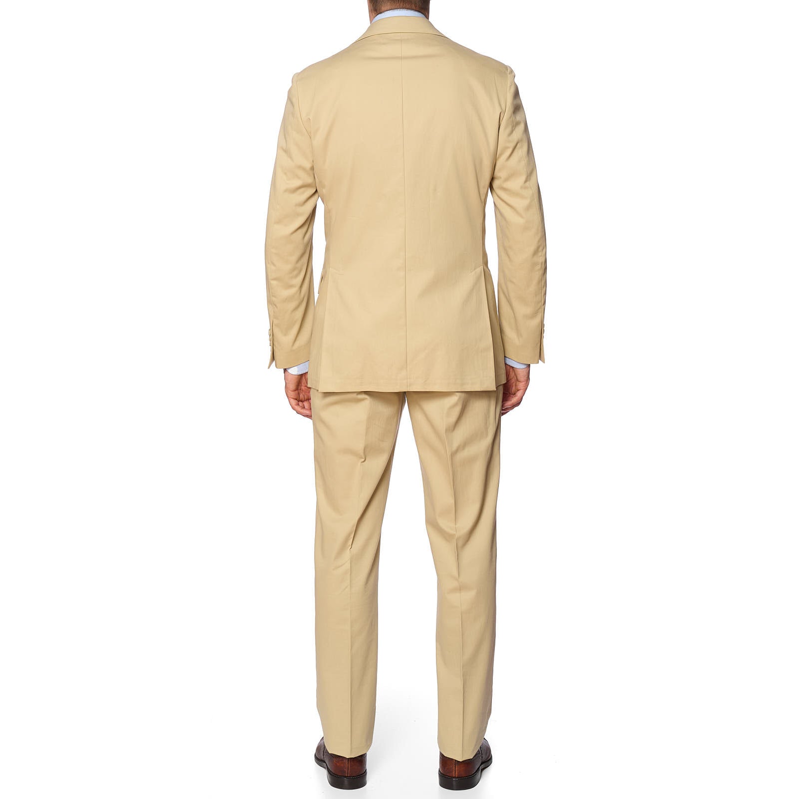 VANNUCCI Milano Tan Pure Cotton Spring-Summer Suit EU 50 NEW US 40