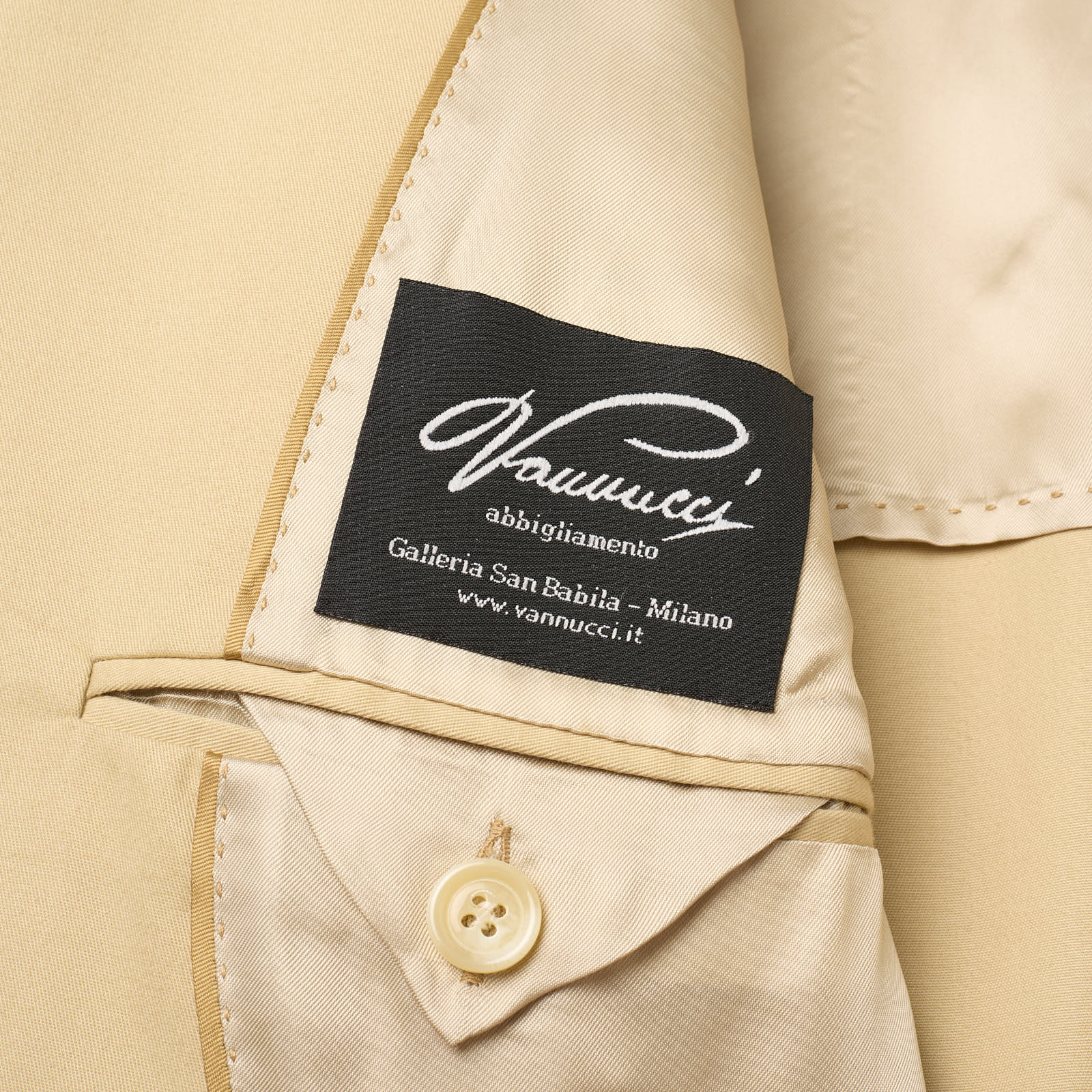 VANNUCCI Milano Tan Pure Cotton Spring-Summer Suit EU 50 NEW US 40