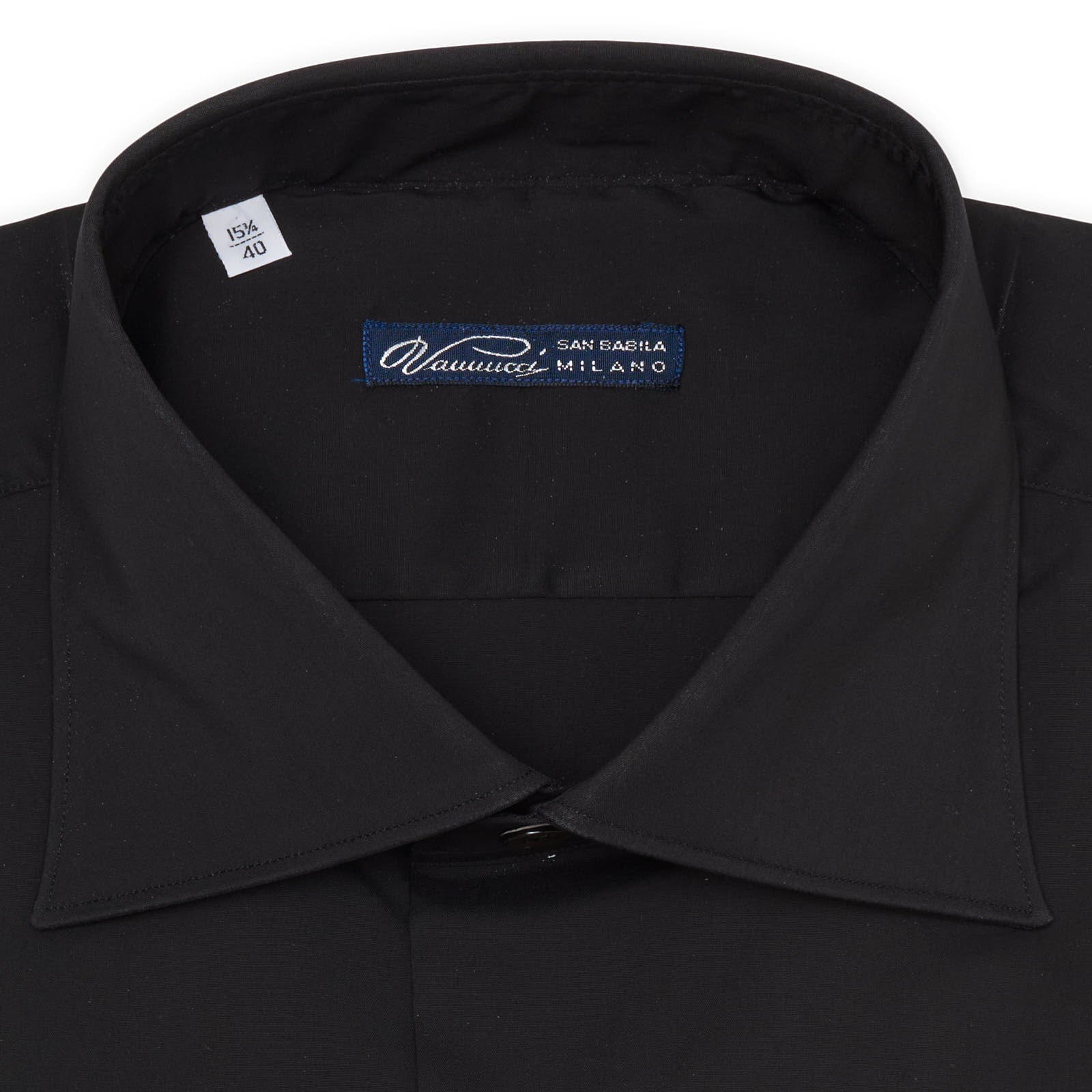 VANNUCCI Milano Black Cotton Stretch Fabric Dress Shirt NEW