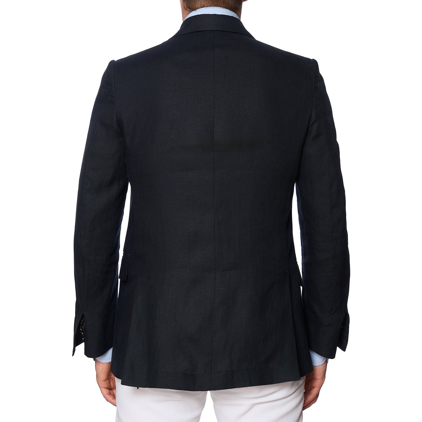 VANNUCCI Milano Black Linen Half Lined Jacket Blazer EU 46 NEW US 36