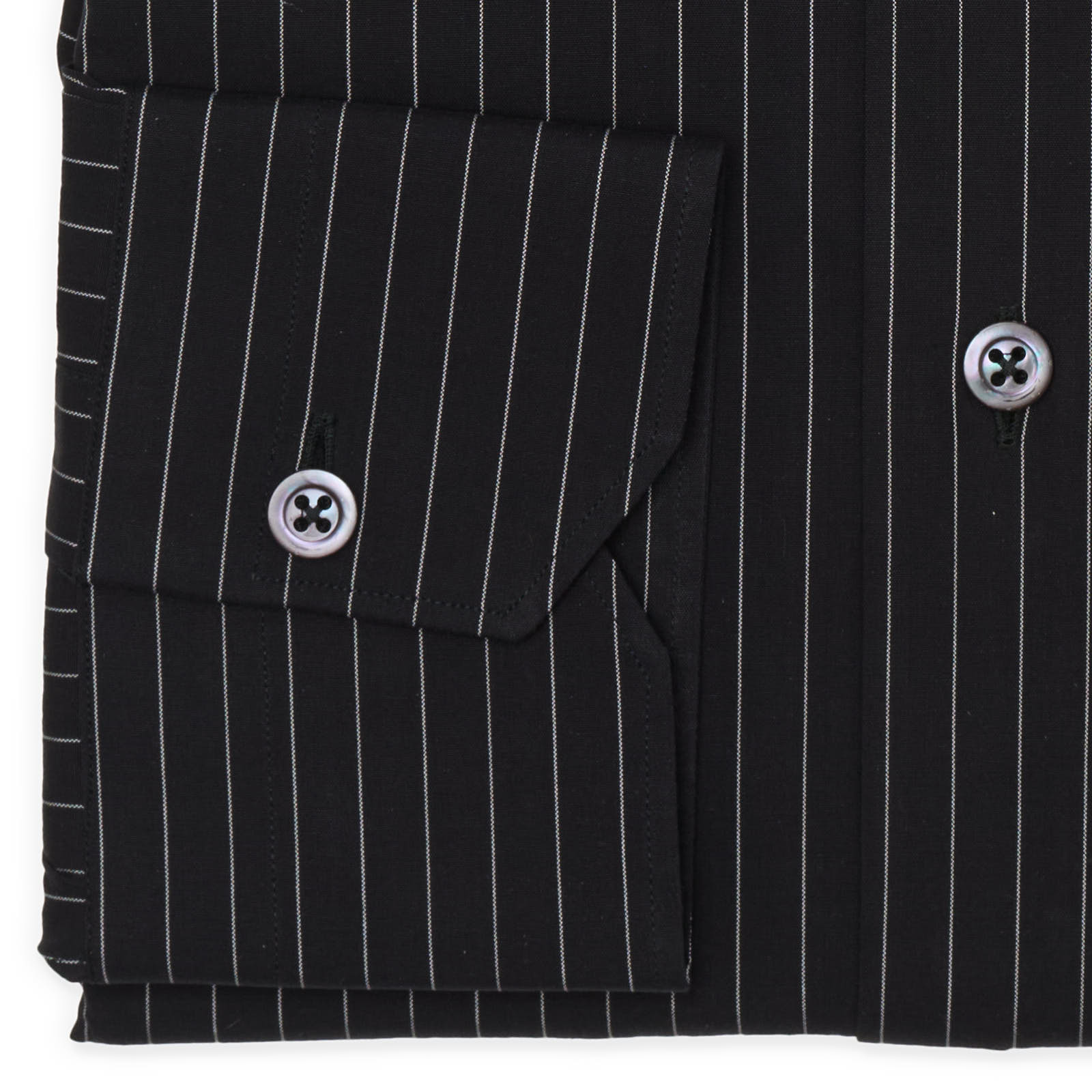 VANNUCCI Black Striped Stretch Dress Shirt EU 42 NEW US 16.5