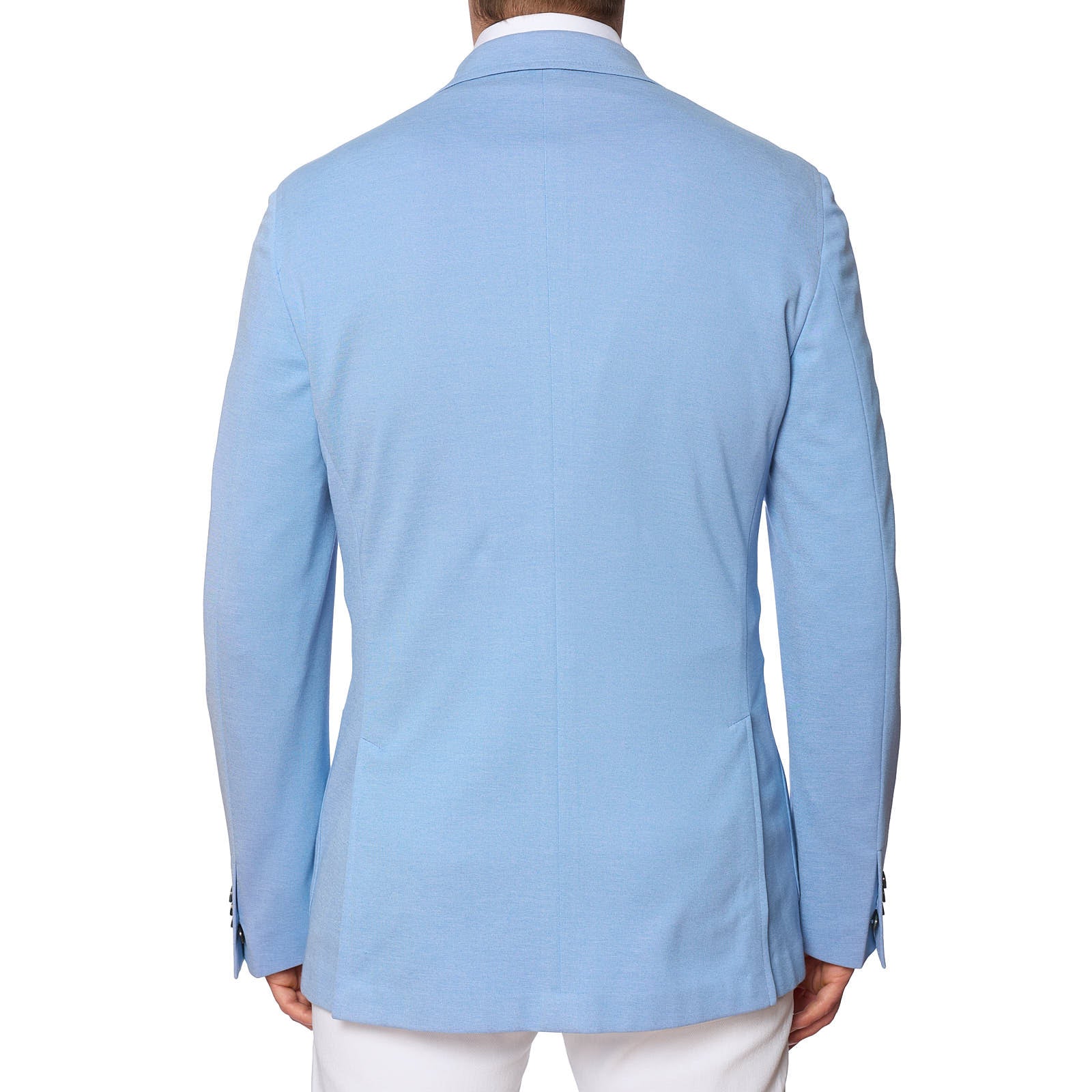 VANNUCCI Milano Azure Blue Slim Fit Stretch Jacket EU 54 NEW US 42