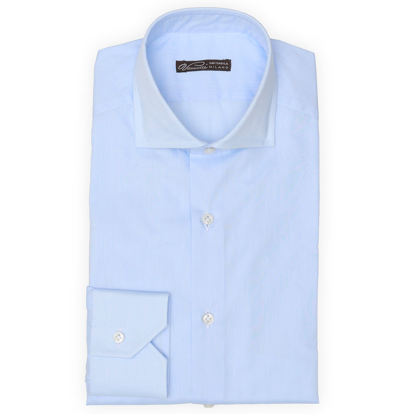 VANNUCCI Milano Blue Cotton Dress Shirt EU 37 NEW US 14.5