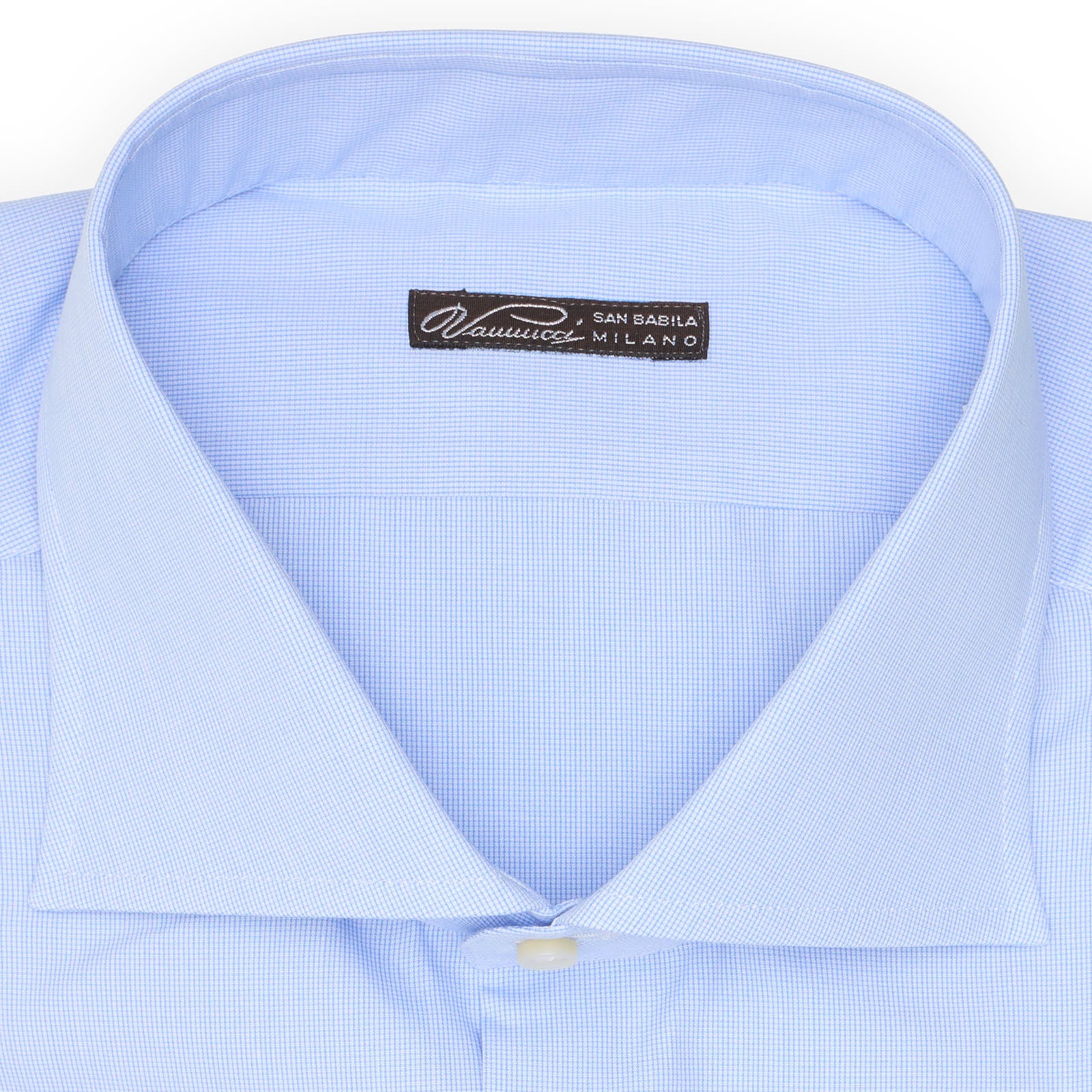 VANNUCCI Milano Blue Cotton Dress Shirt EU 46 NEW US 18.5