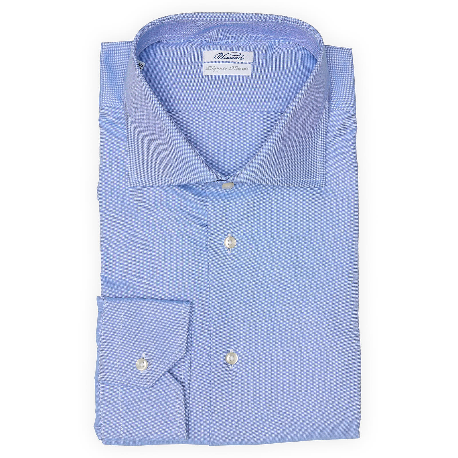 VANNUCCI Milano Blue Oxford Cloth Cotton Dress Shirt EU 45 NEW US 18