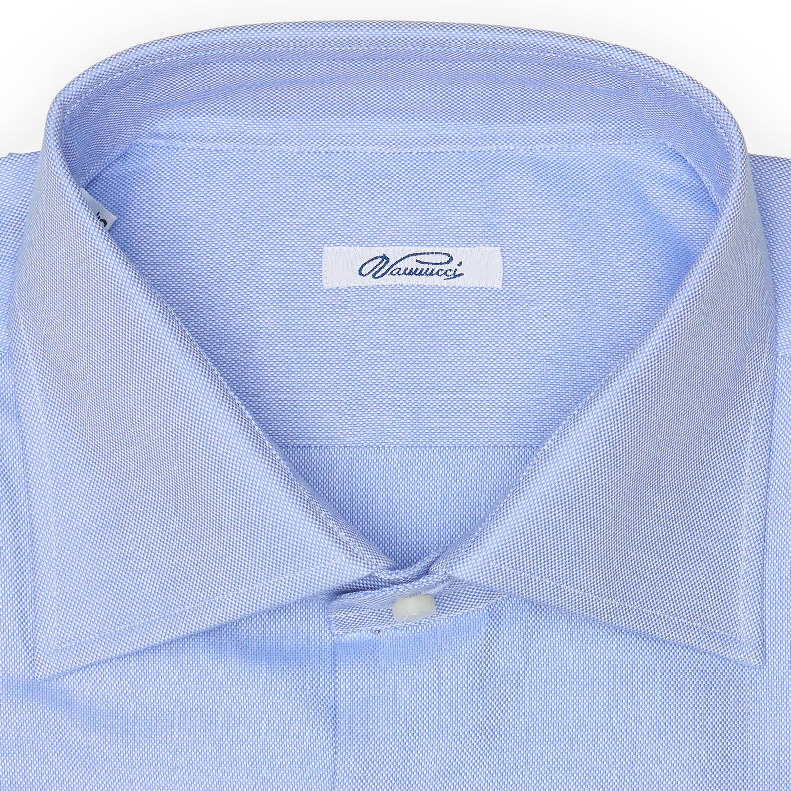 VANNUCCI Milano Blue Oxford Cloth Cotton Dress Shirt EU 45 NEW US 18