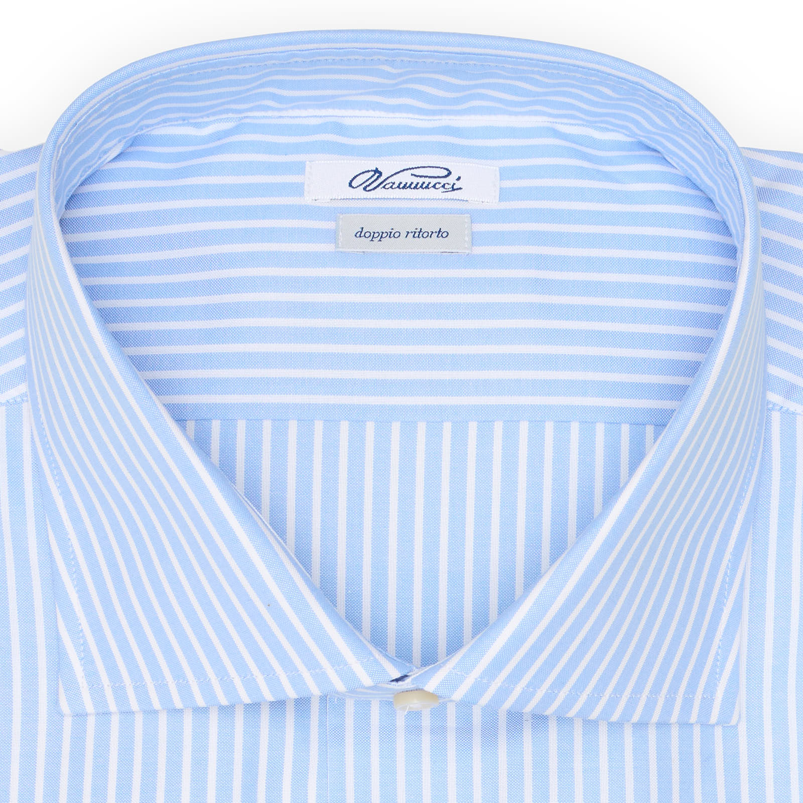 VANNUCCI Milano Blue Pencil-Striped Cotton French Cuff Dress Shirt NEW