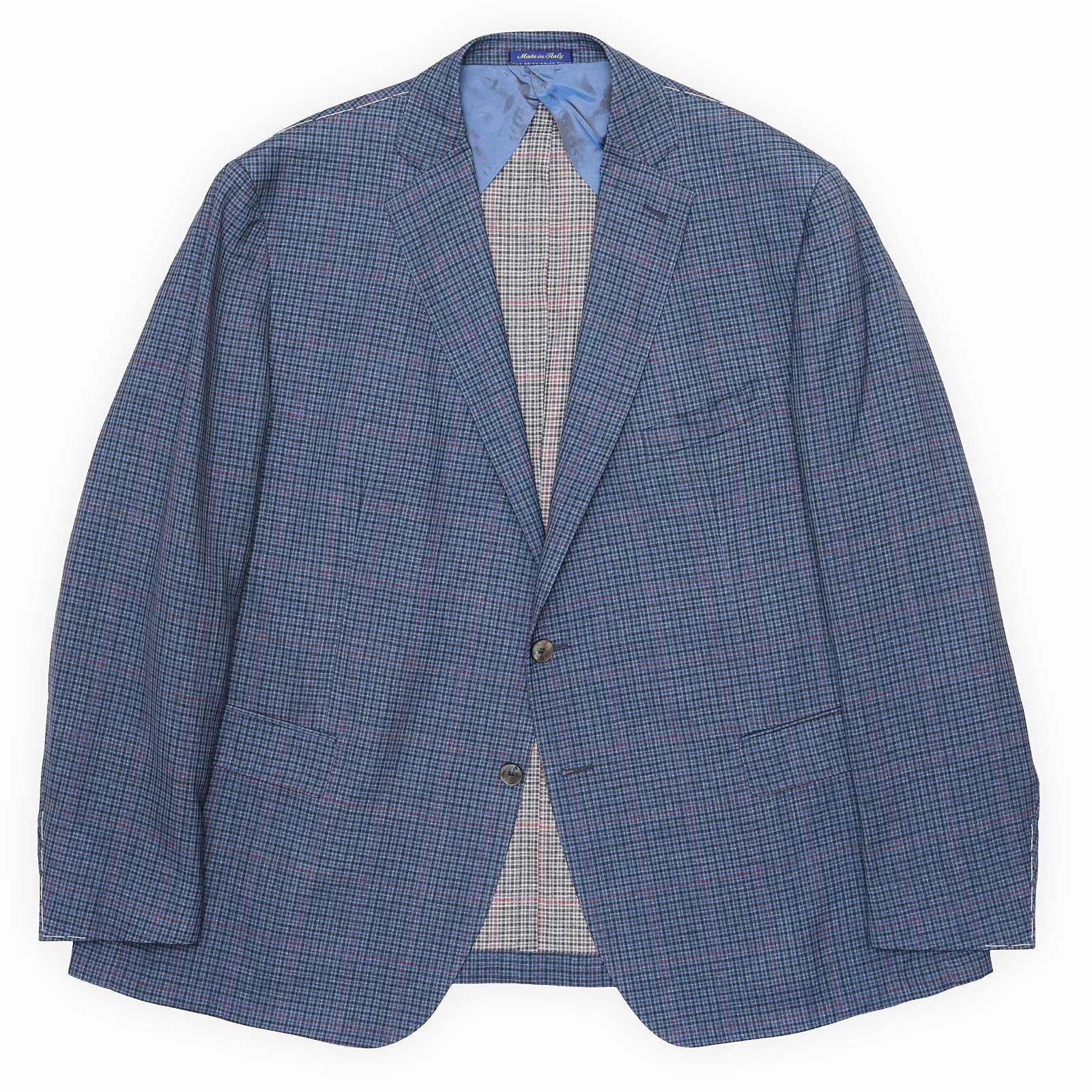 VANNUCCI Milano Blue Zegna Wool-Linen-Silk French Lined Jacket EU 62 NEW US 48