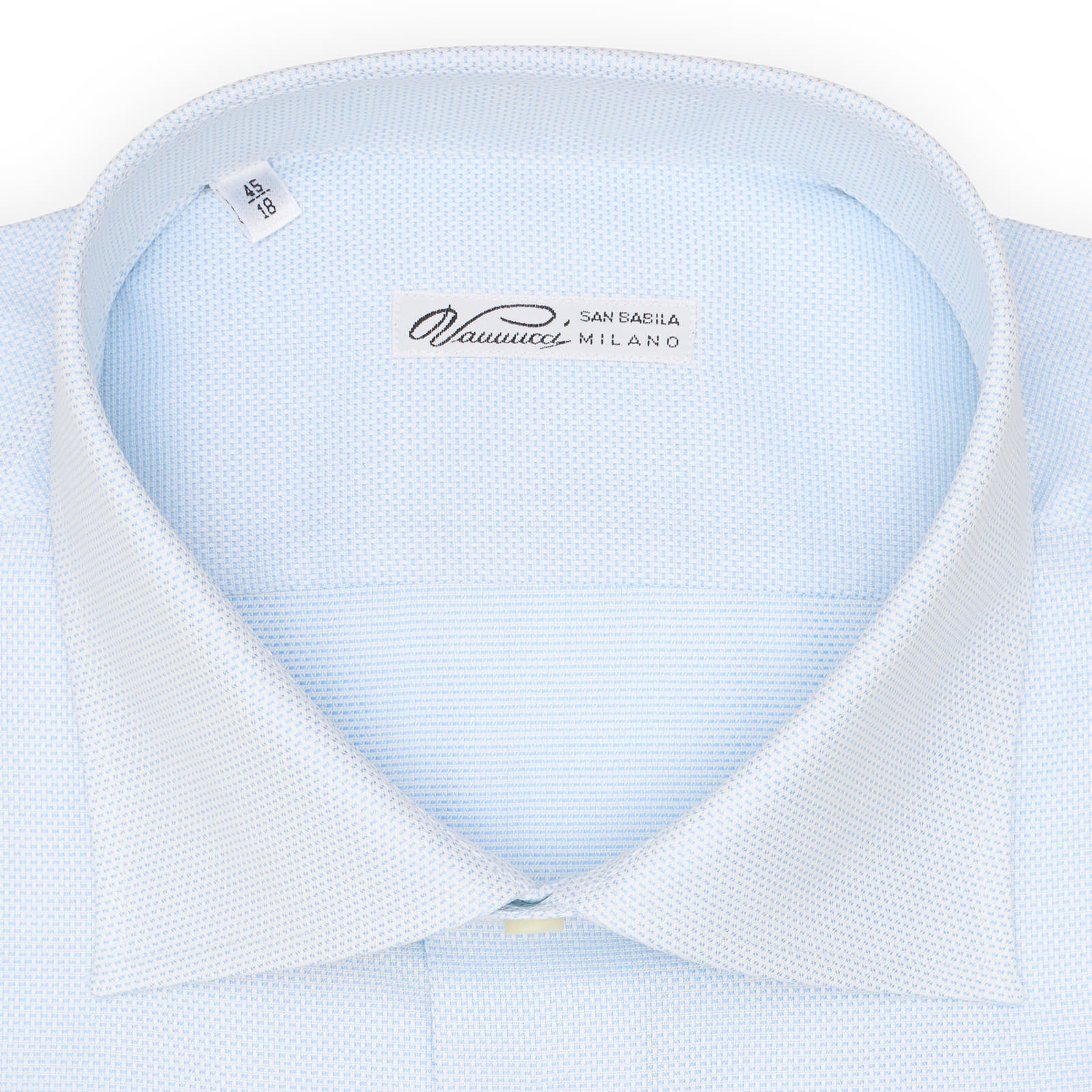 VANNUCCI Milano Blue Royal Oxford Cotton French Cuff Dress Shirt EU 45 NEW US 18