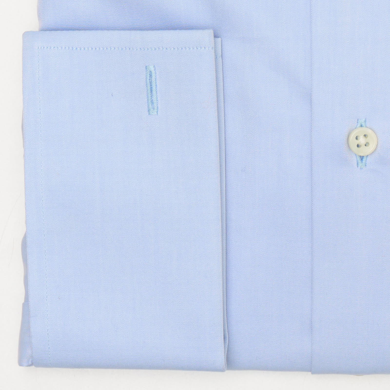 VANNUCCI Milano Light Blue Twill Cotton French Cuff Dress Shirt NEW