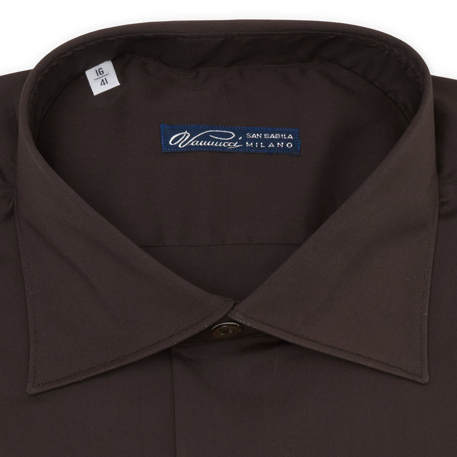 VANNUCCI Milano Brown Cotton Stretch Fabric Dress Shirt NEW