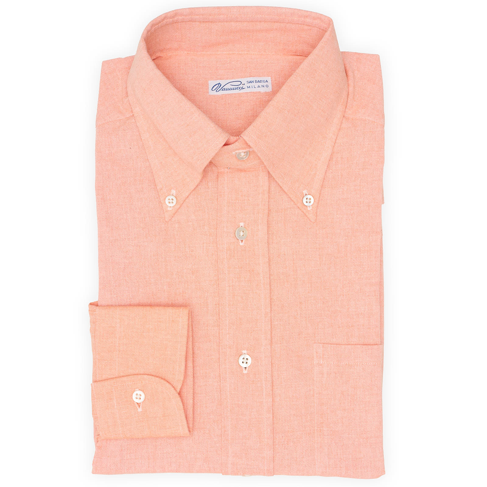 VANNUCCI Milano Coral Chambray Casual Shirt EU 39 NEW US 15.5