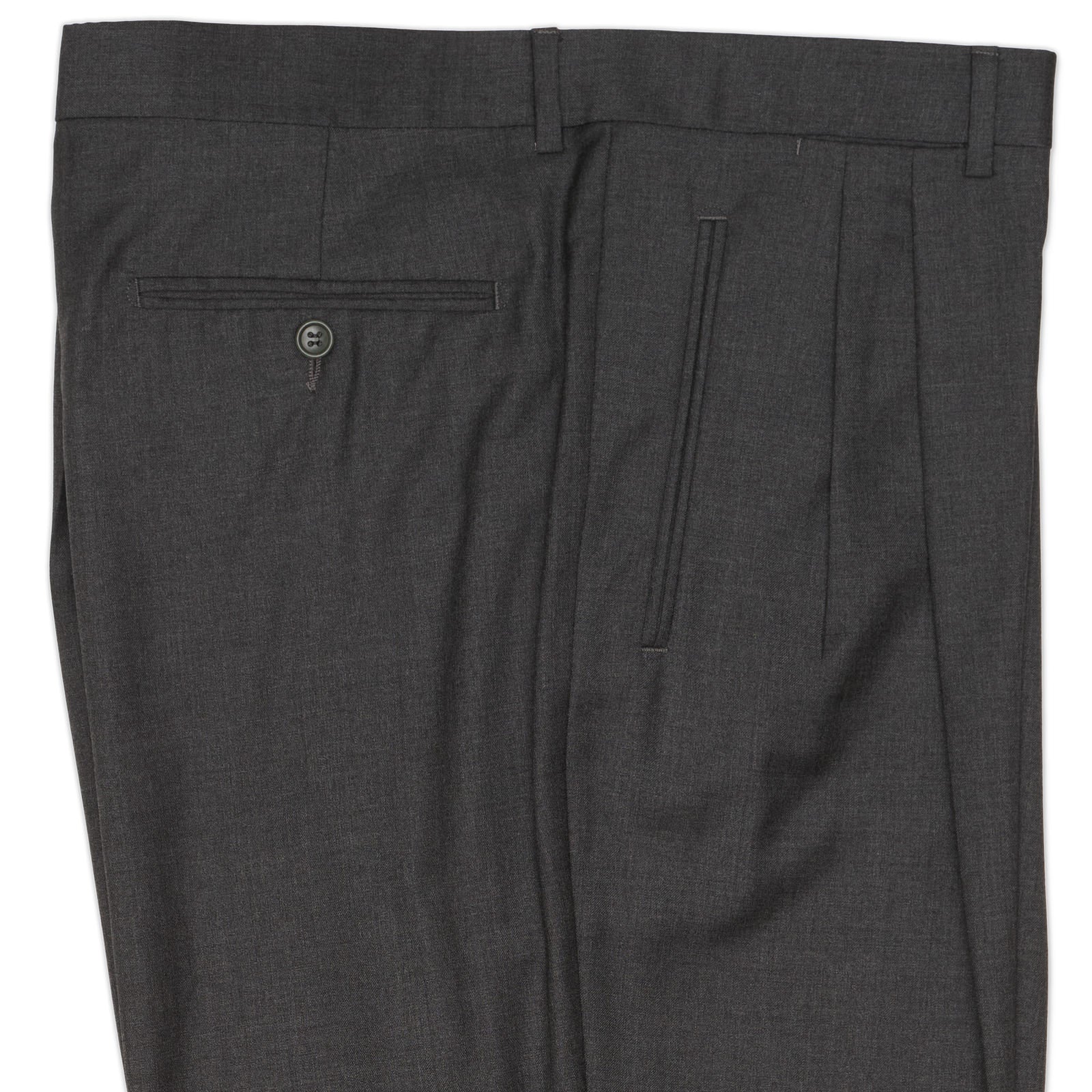 VANNUCCI Milano Dark Gray Loro Piana Wool Super 120's Dress Pants EU 58 NEW US 42