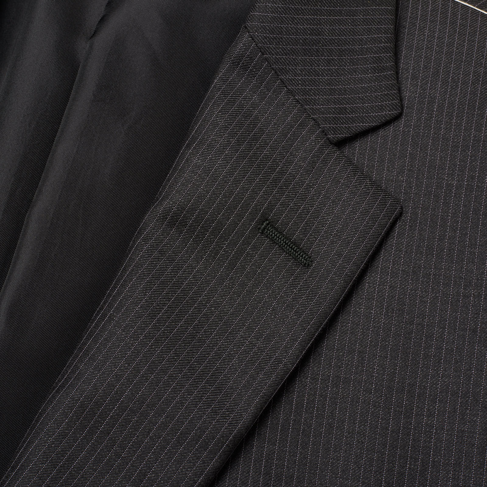 VANNUCCI Milano Charcoal Gray Striped Wool Tasmanian S150's Suit EU 52 NEW US 42