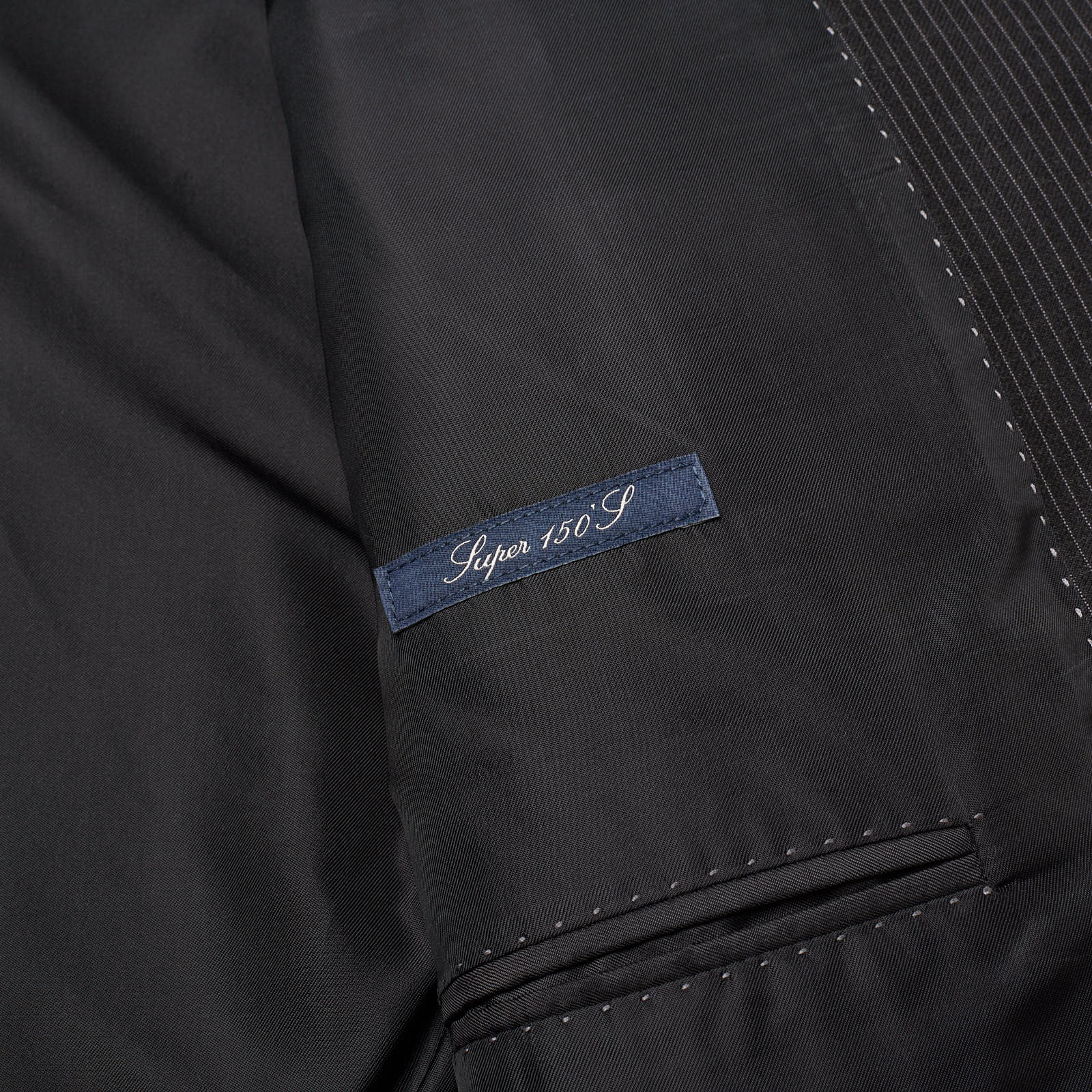 VANNUCCI Milano Charcoal Gray Striped Wool Tasmanian S150's Suit EU 52 NEW US 42