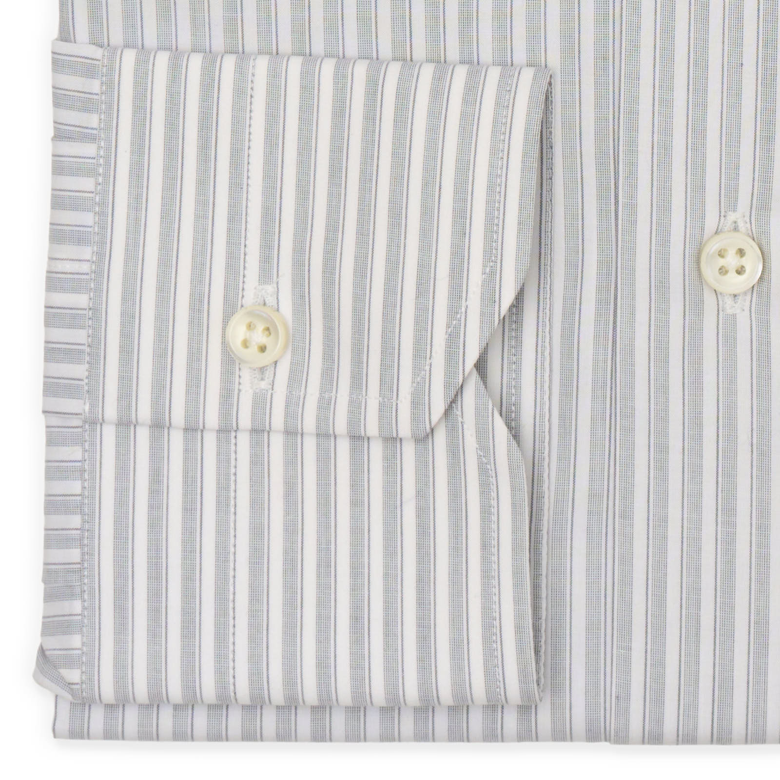 VANNUCCI Milano Gray-White Striped Cotton Dress Shirt EU 39 NEW US 15.5