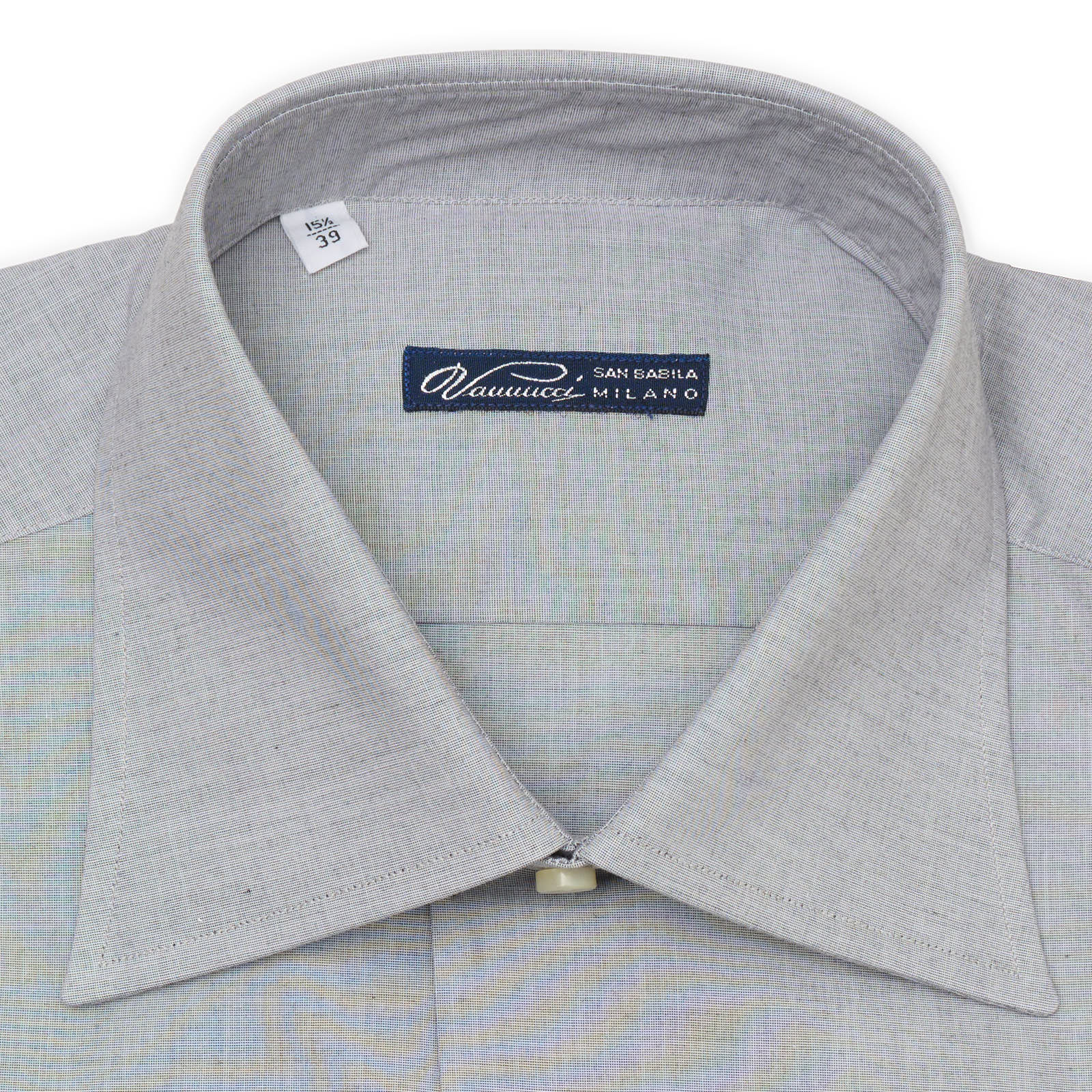 VANNUCCI Milano Light Gray Cotton Dress Shirt EU 39 NEW US 15.5
