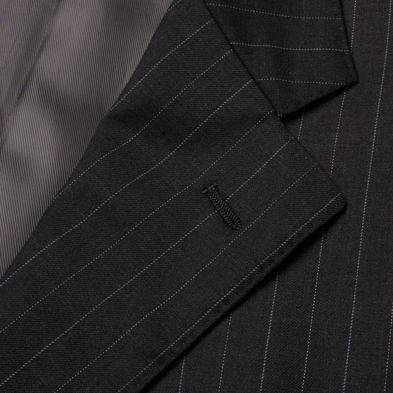 VANNUCCI Milano Charcoal Gray Pinstripe Wool Suit EU 56 NEW US 46