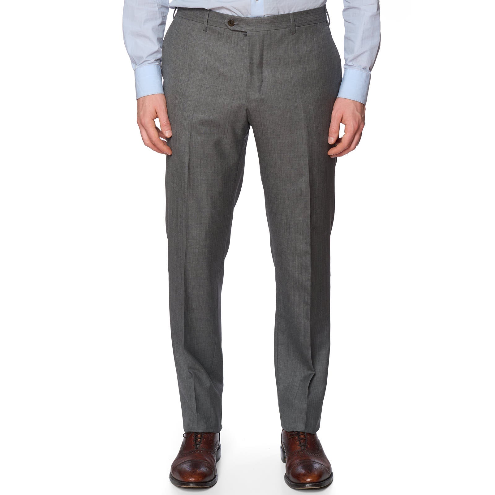Vannucci  Milano Gray Wool-Silk Summer Tasmanian Slim Fit Suit EU 52 NEW US 40 42