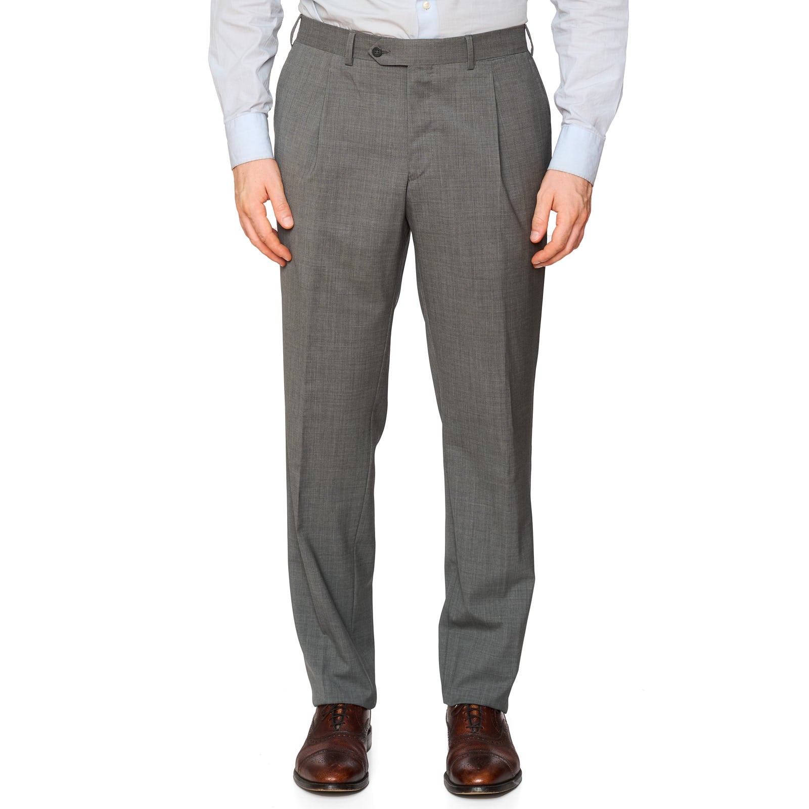 VANNUCCI Milano Gray Wool Super 140's Dress Pants NEW