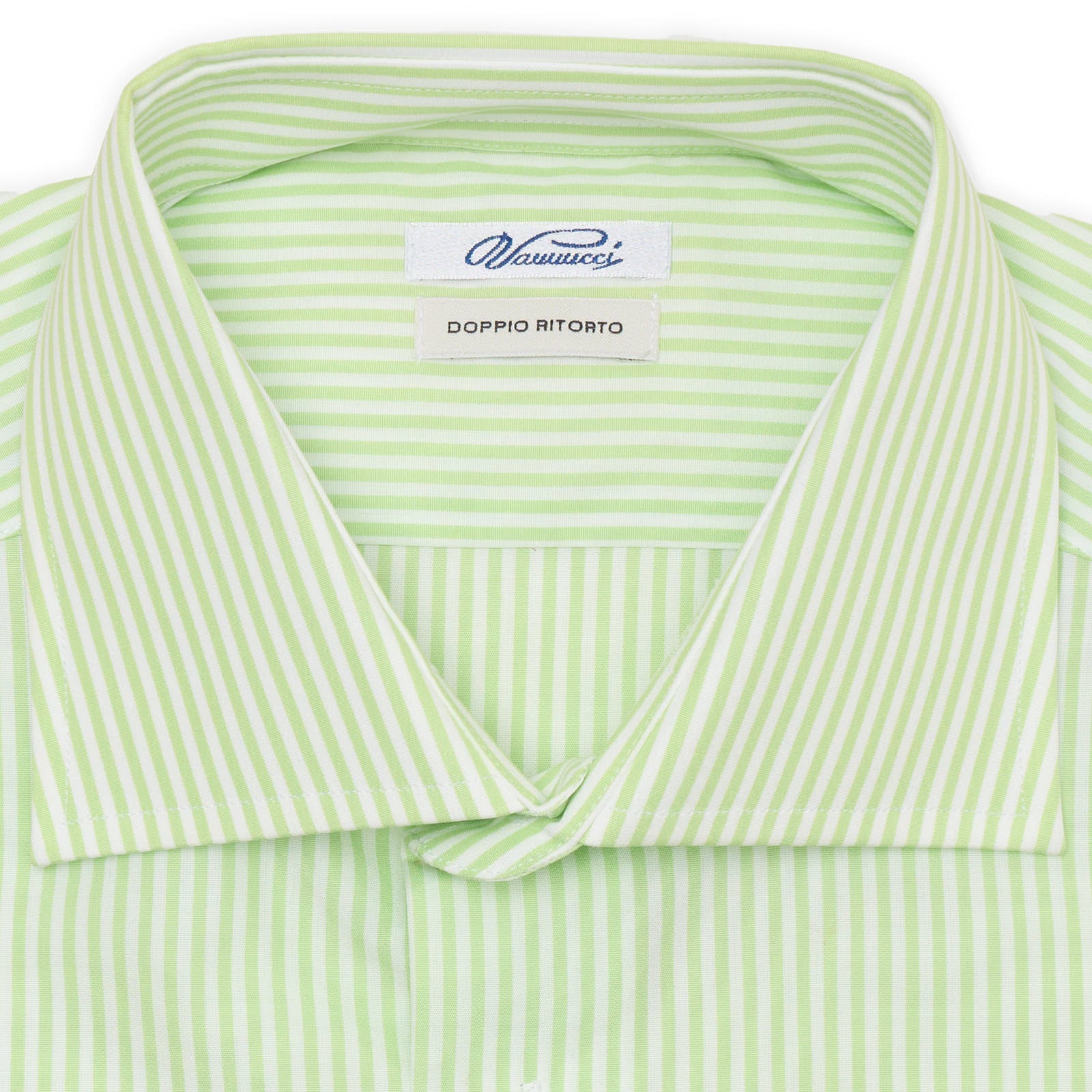 VANNUCCI Milano Green-White Cotton Poplin Dress Shirt EU 39 NEW US 15.5