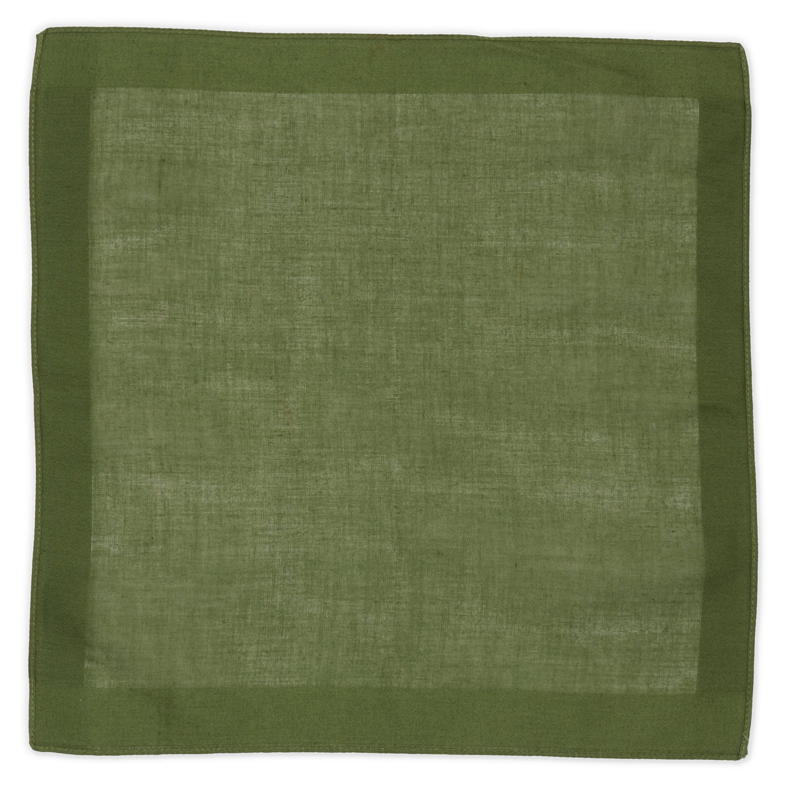 VANNUCCI Milano Army Green Cotton Pocket Square NEW 29cm x 29cm