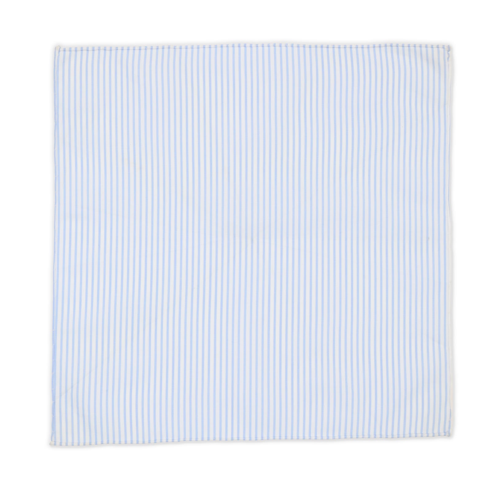 VANNUCCI Milano Handmade Blue-White Striped Cotton Pocket Square NEW 29cm x 29cm