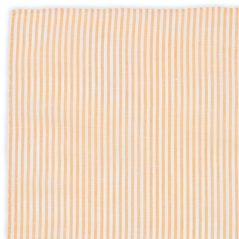 VANNUCCI Milano Handmade Orange-White Striped Cotton Pocket Square NEW 33cm x 33cm