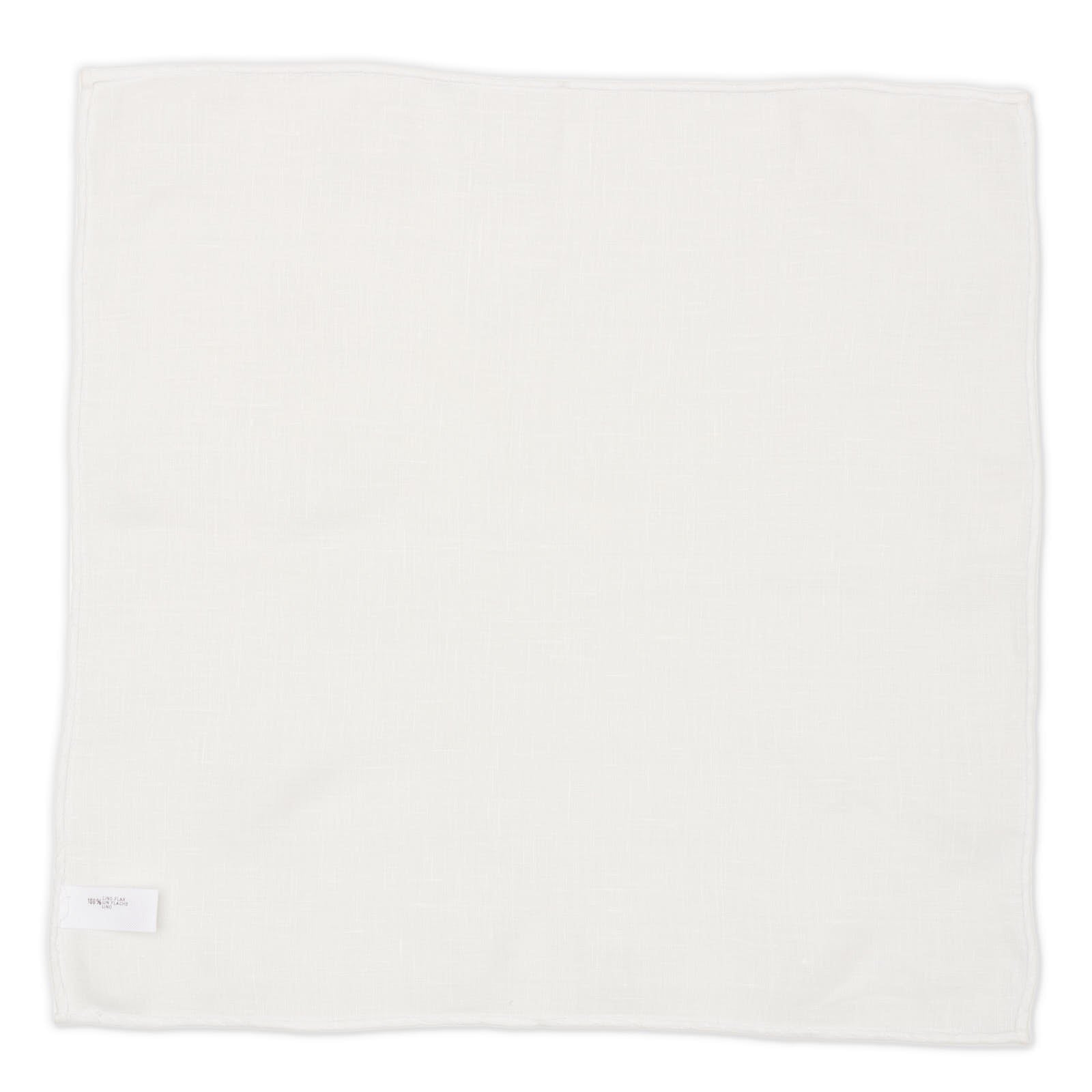 VANNUCCI Milano Handmade White Linen Pocket Square NEW 33cm x 33cm