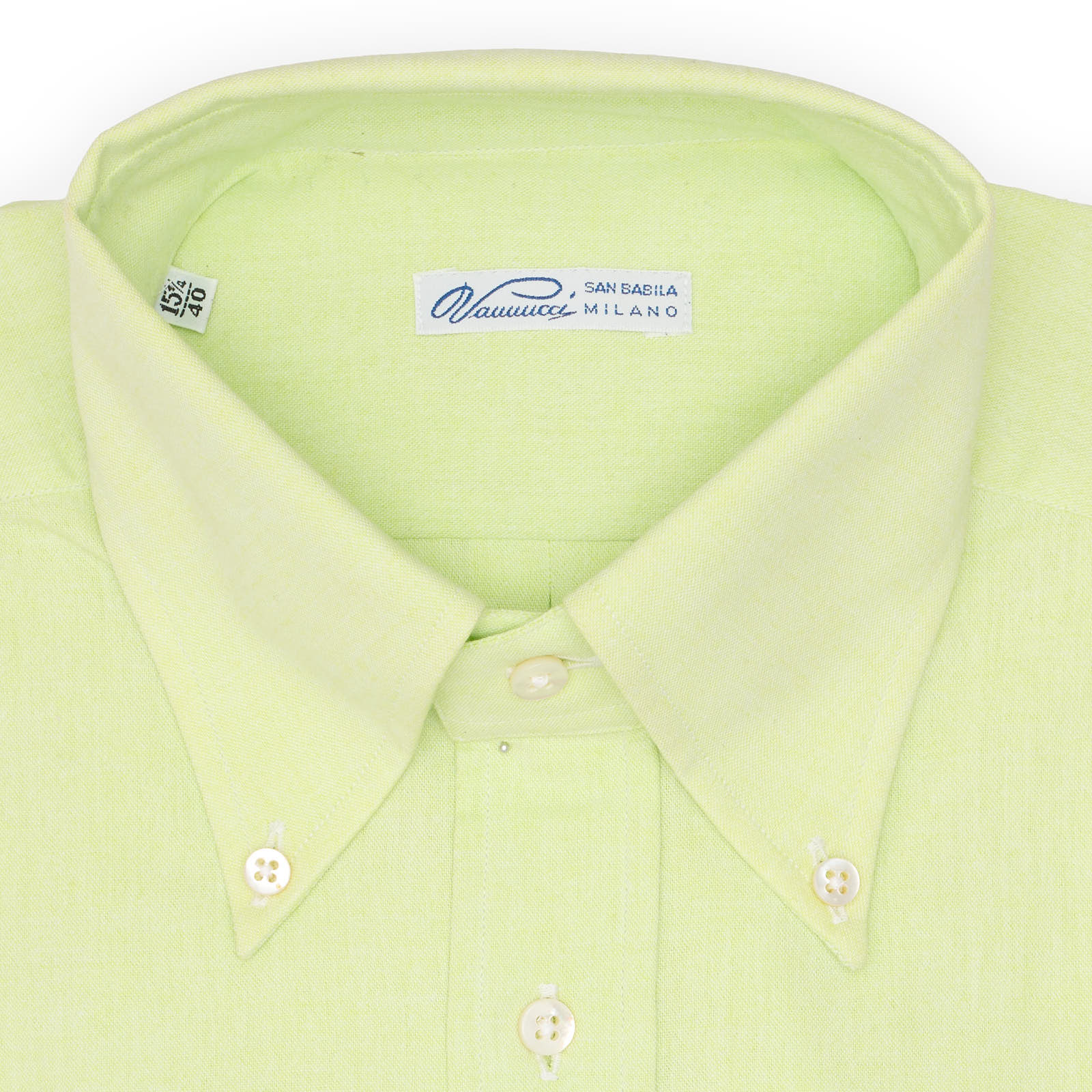 VANNUCCI Milano Mint Green Chambray Shirt EU 40 NEW US 15.75