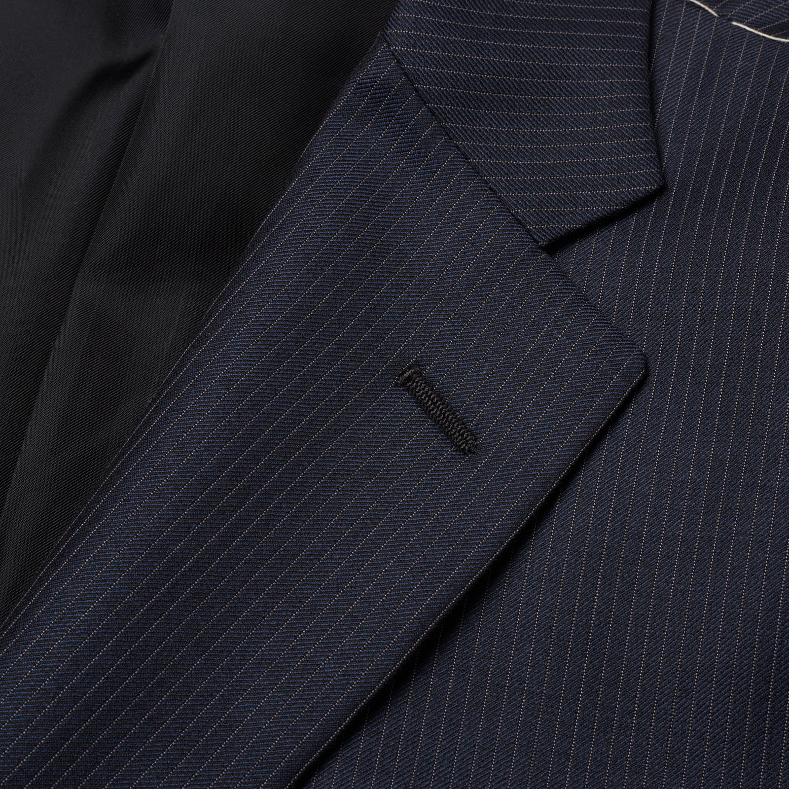 VANNUCCI Milano Navy Blue Striped Loro Piana Virgin Wool Super 150's Suit NEW