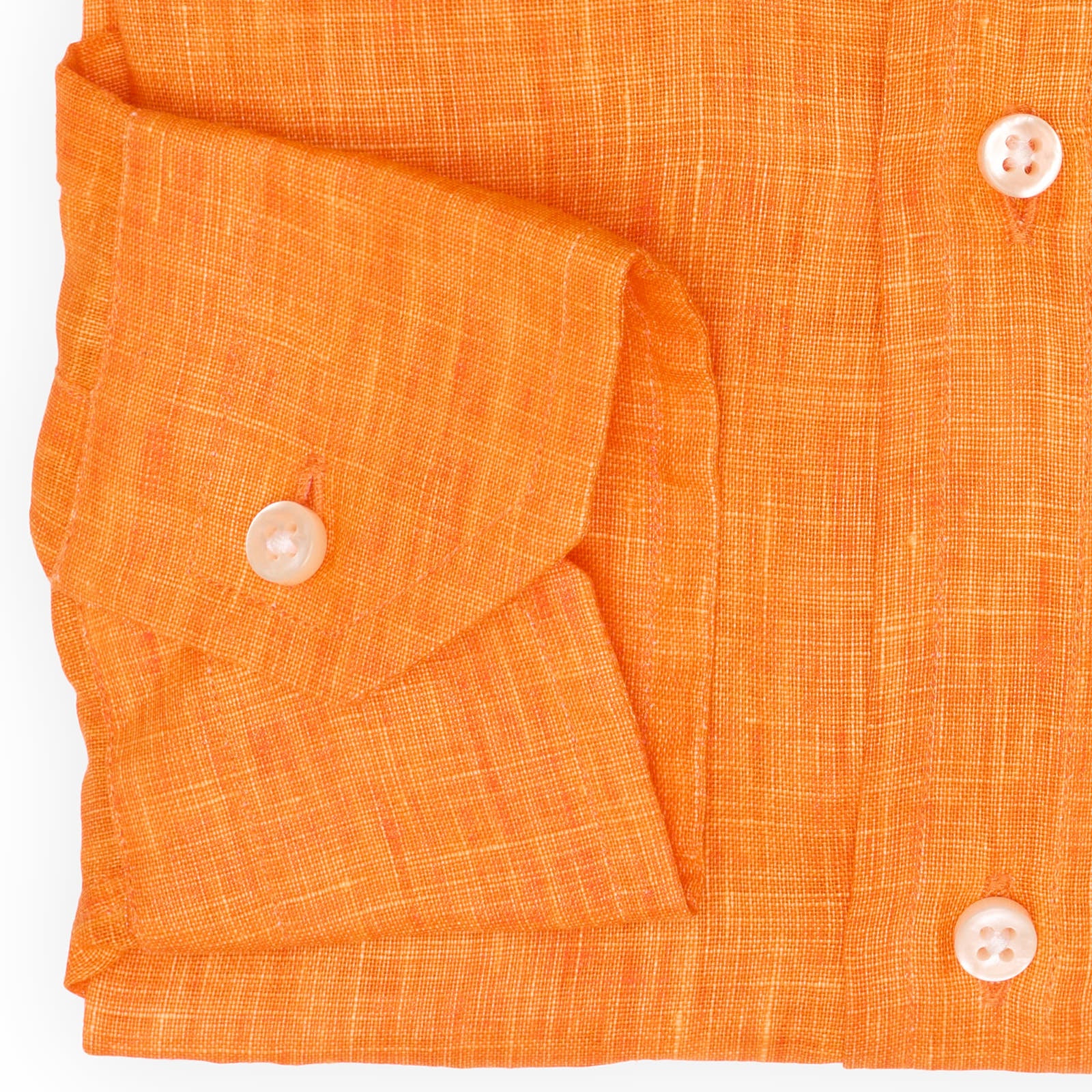 VANNUCCI Milano Orange Masters of Linen Dress Shirt EU S NEW US 15