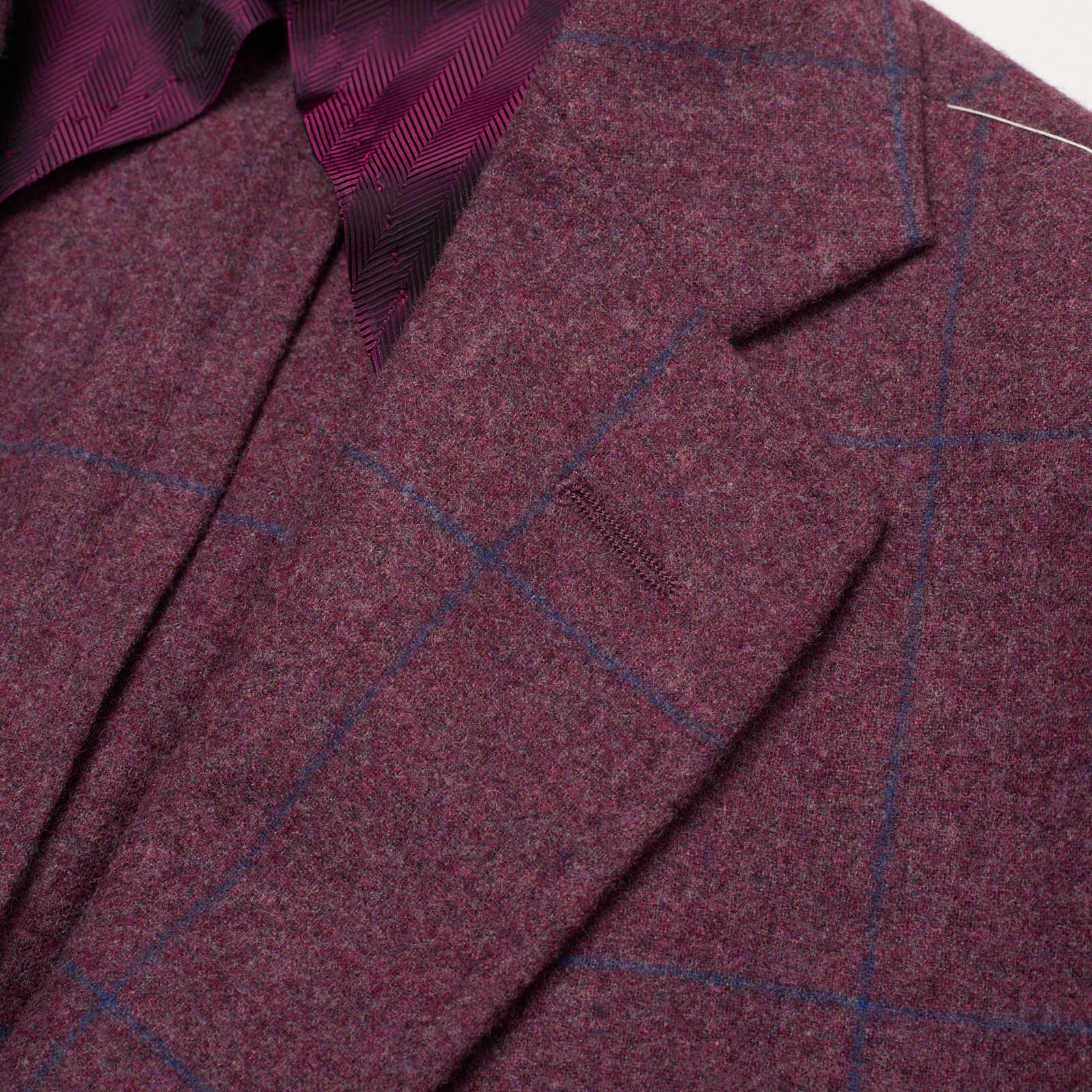 VANNUCCI Purple Windowpane Wool-Cashmere Jacket EU 48 NEW US 38